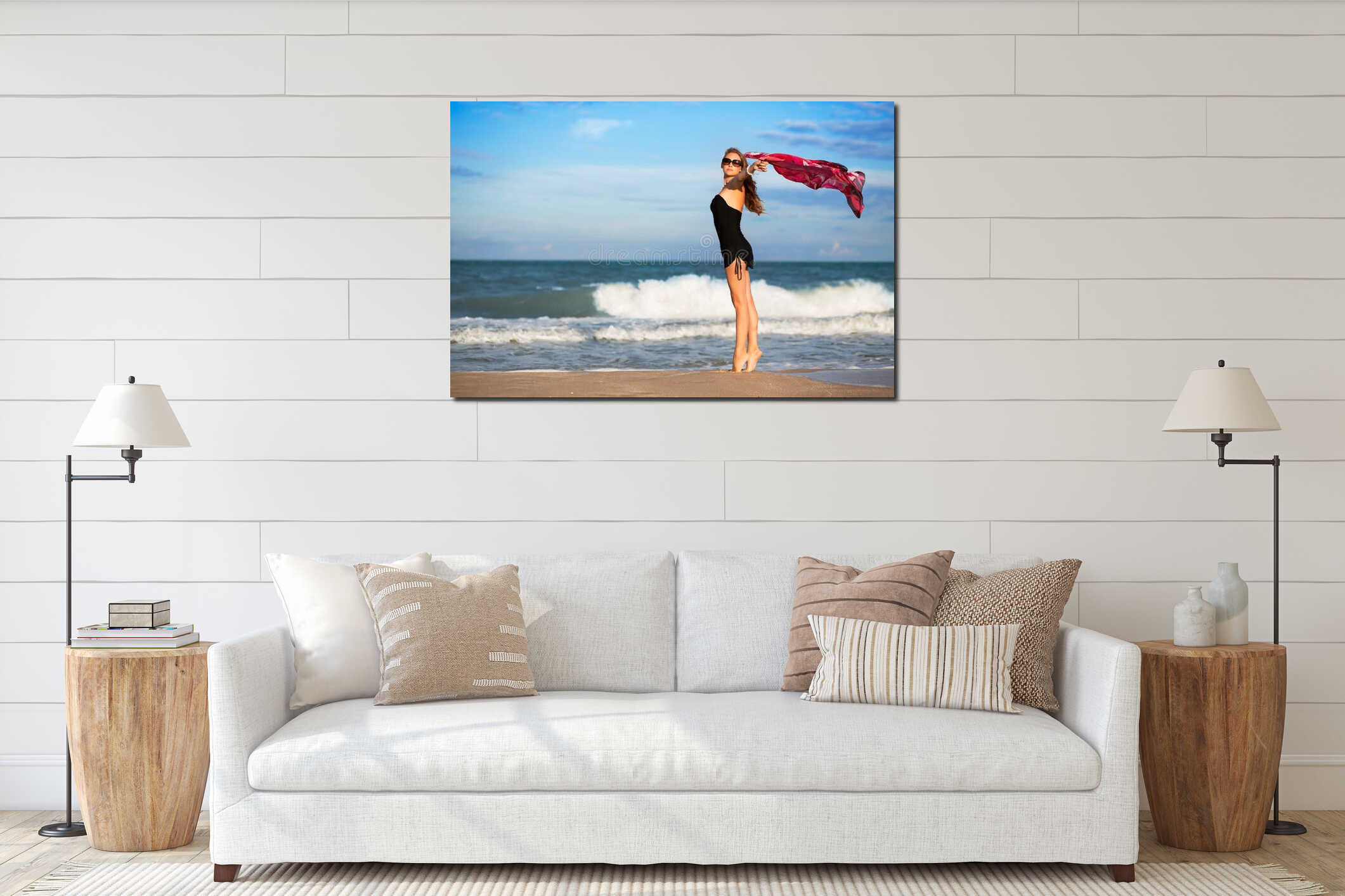 Canvas hanging interior mockup