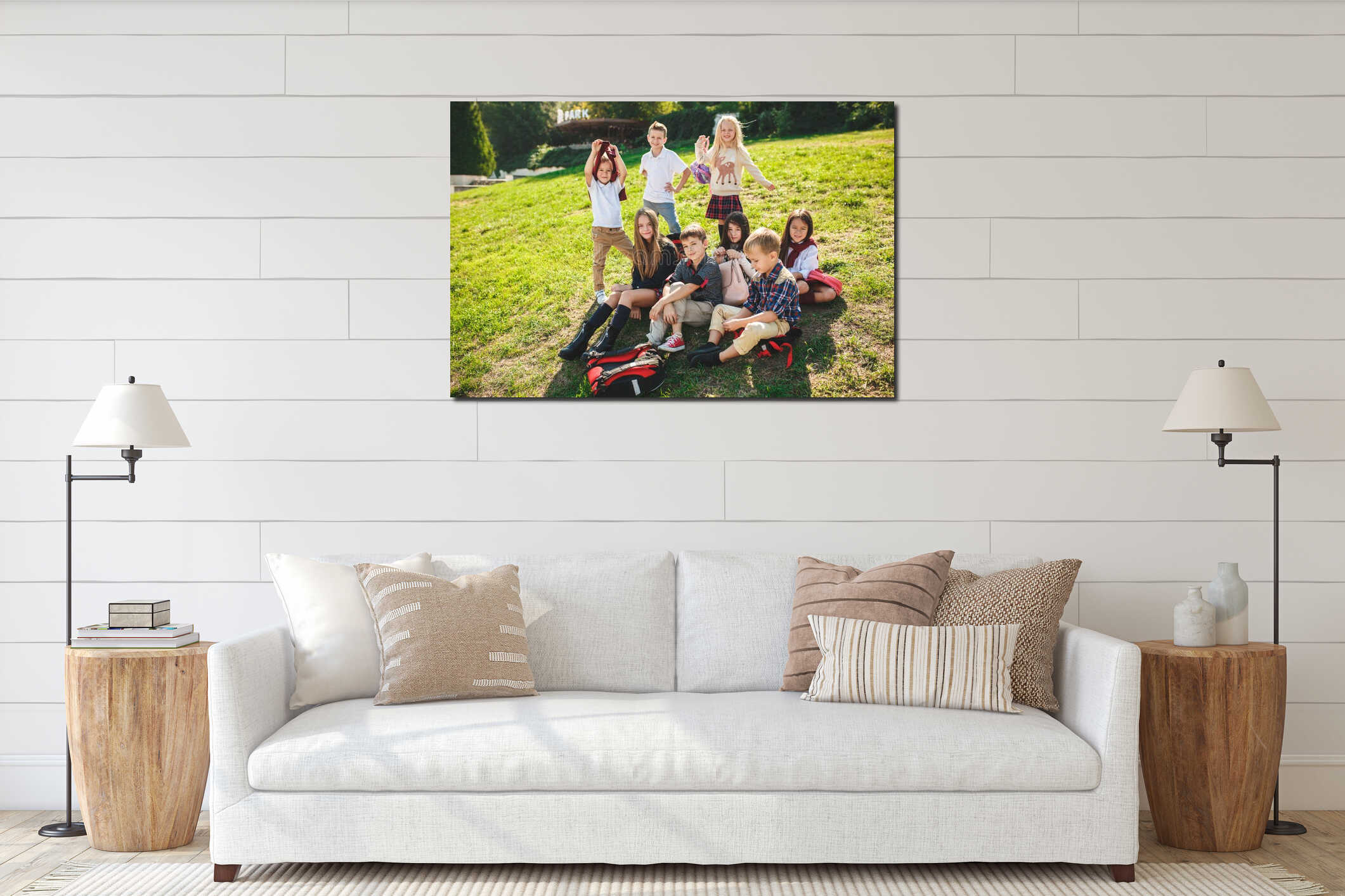 Canvas hanging interior mockup