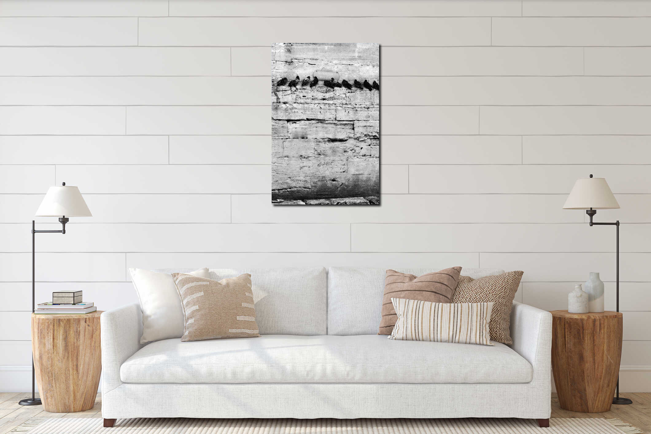 Canvas hanging interior mockup