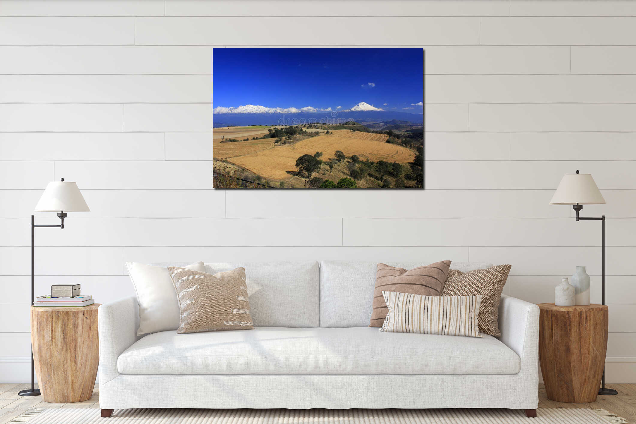 Canvas hanging interior mockup