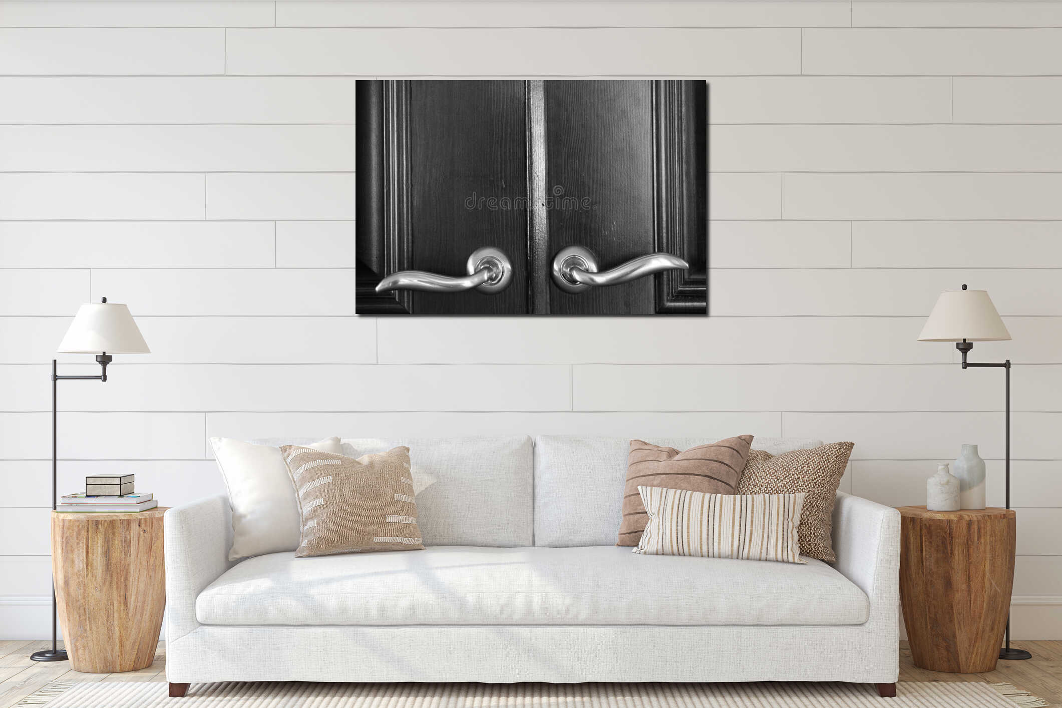 Canvas hanging interior mockup
