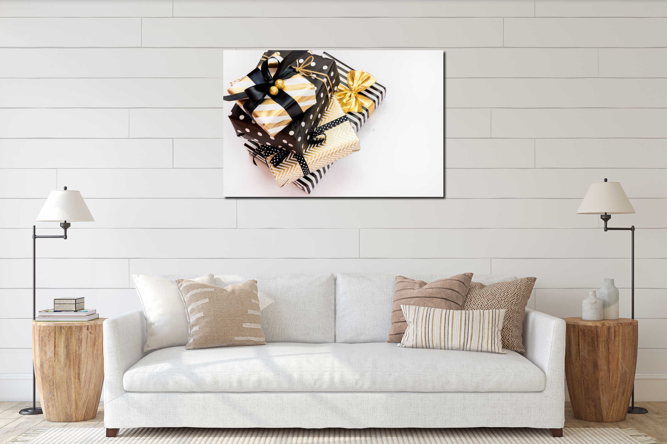 Canvas hanging interior mockup