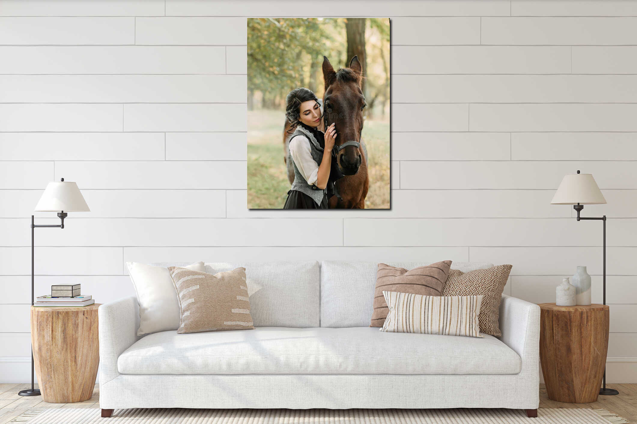 Canvas hanging interior mockup