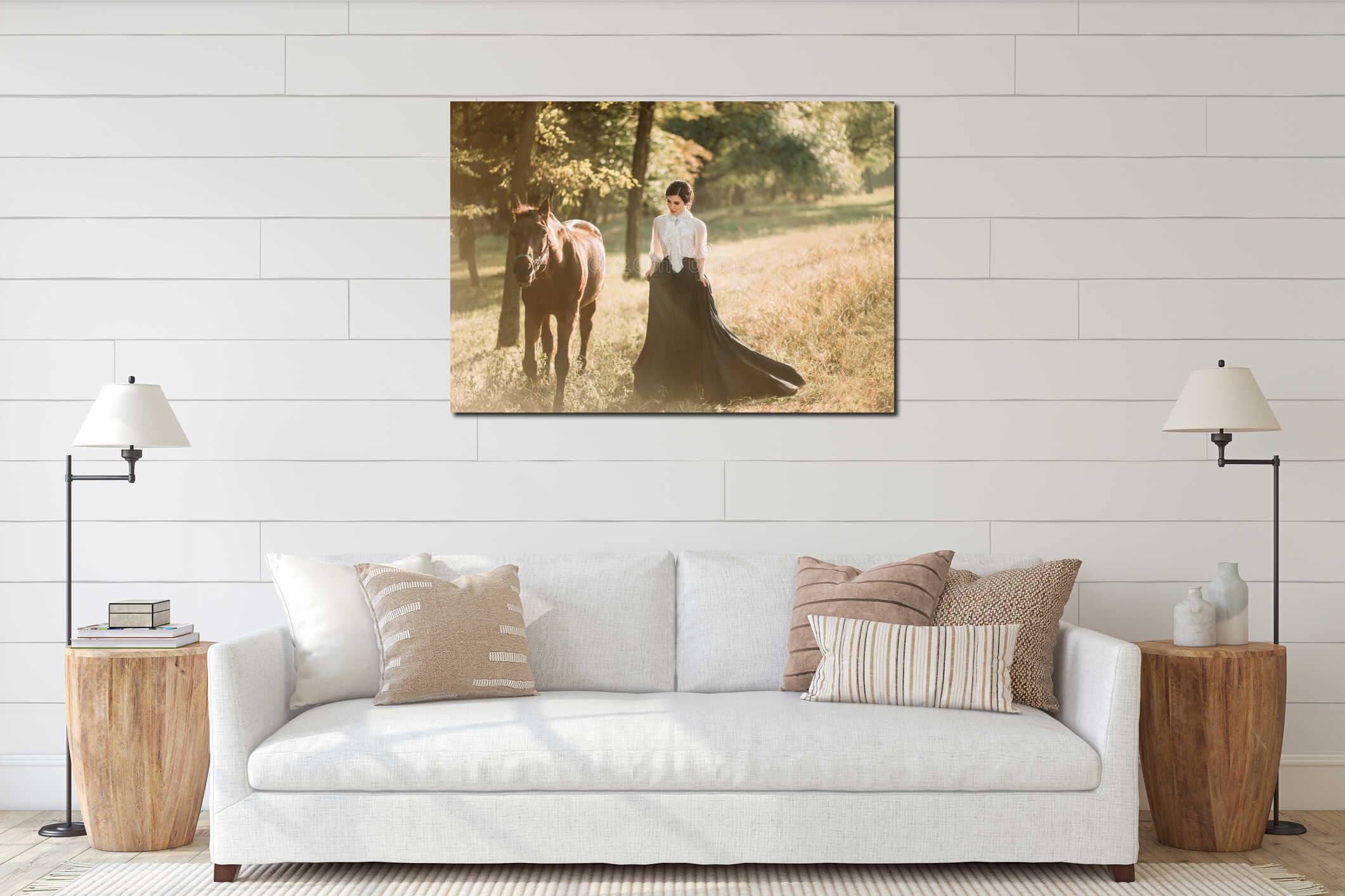 Canvas hanging interior mockup