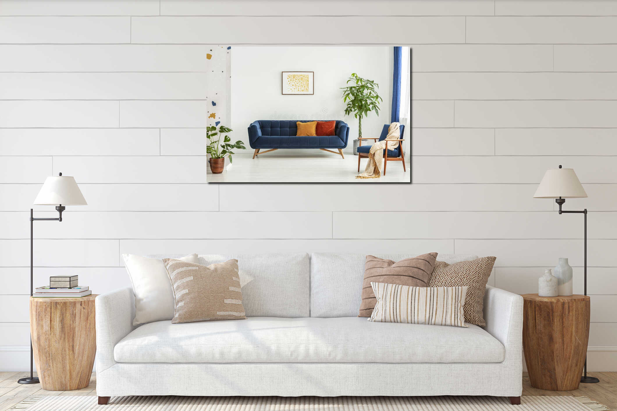 Canvas hanging interior mockup