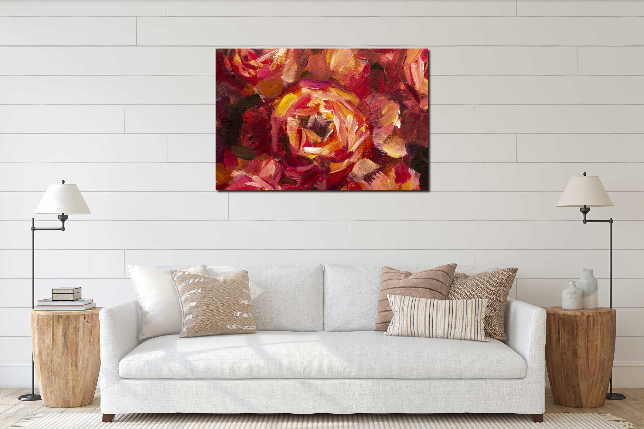 Canvas hanging interior mockup