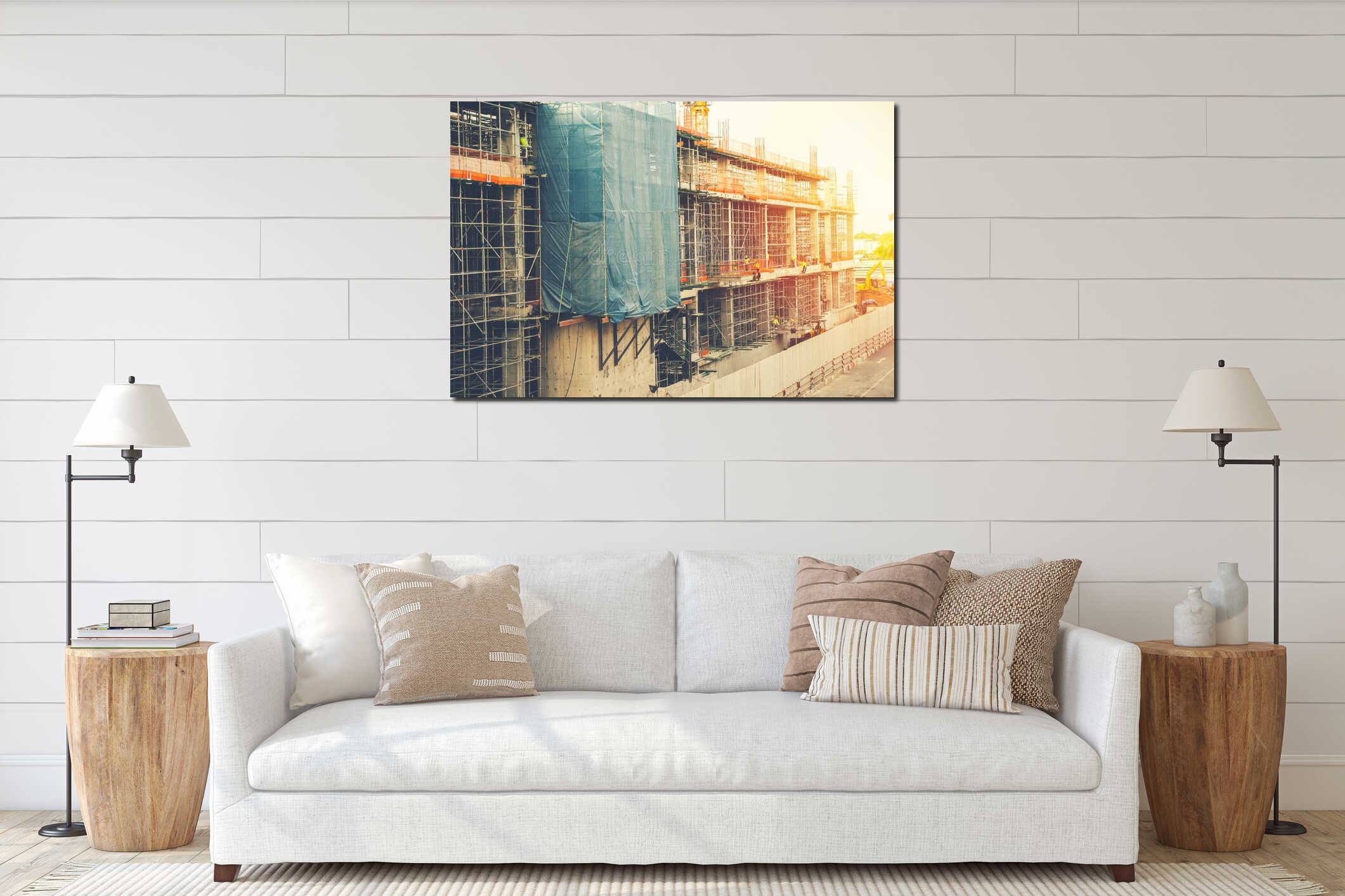 Canvas hanging interior mockup