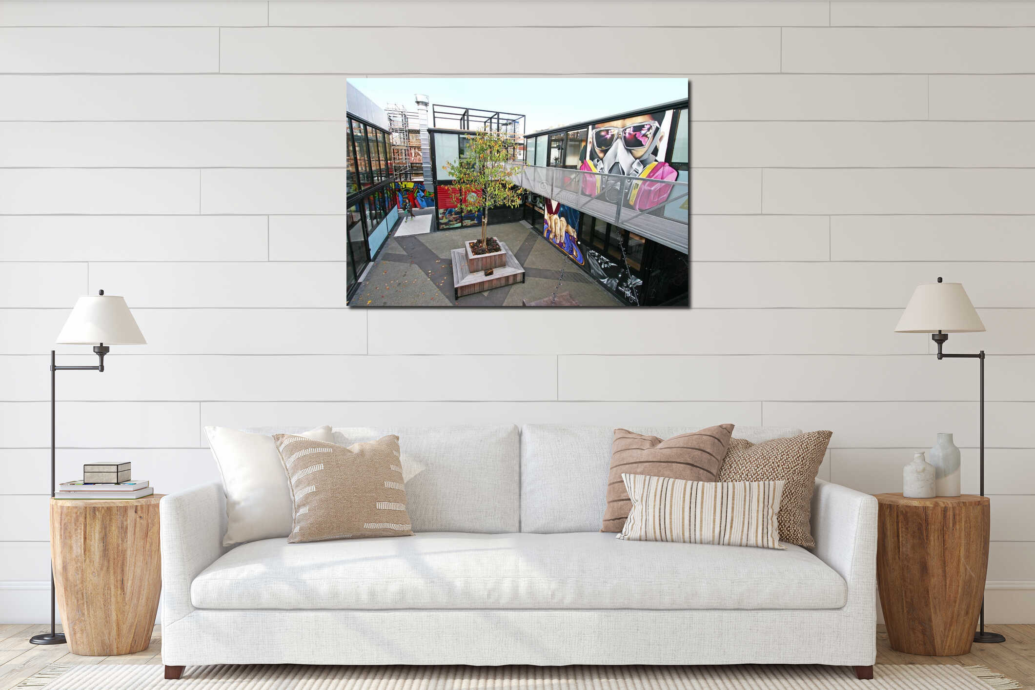 Canvas hanging interior mockup