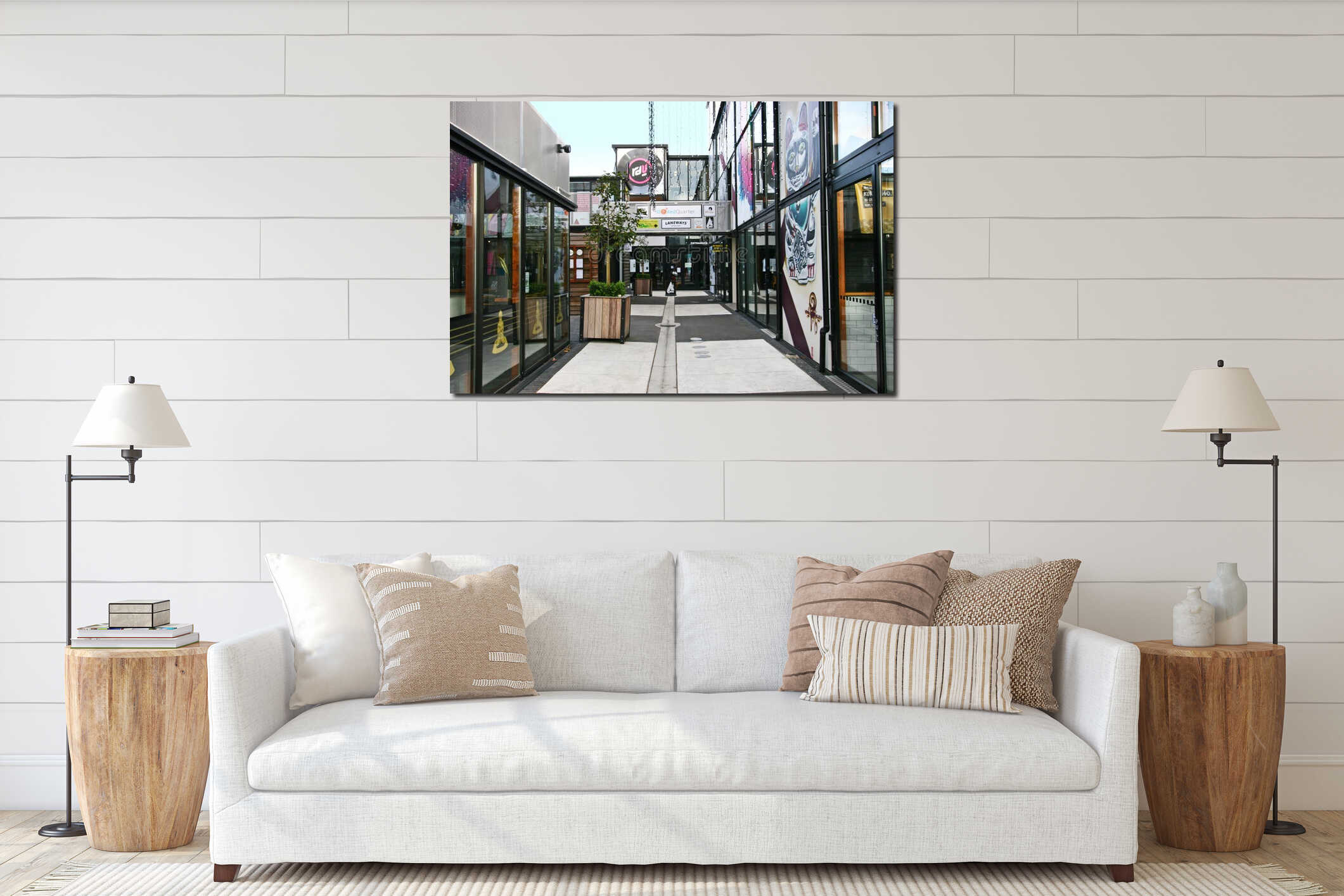 Canvas hanging interior mockup