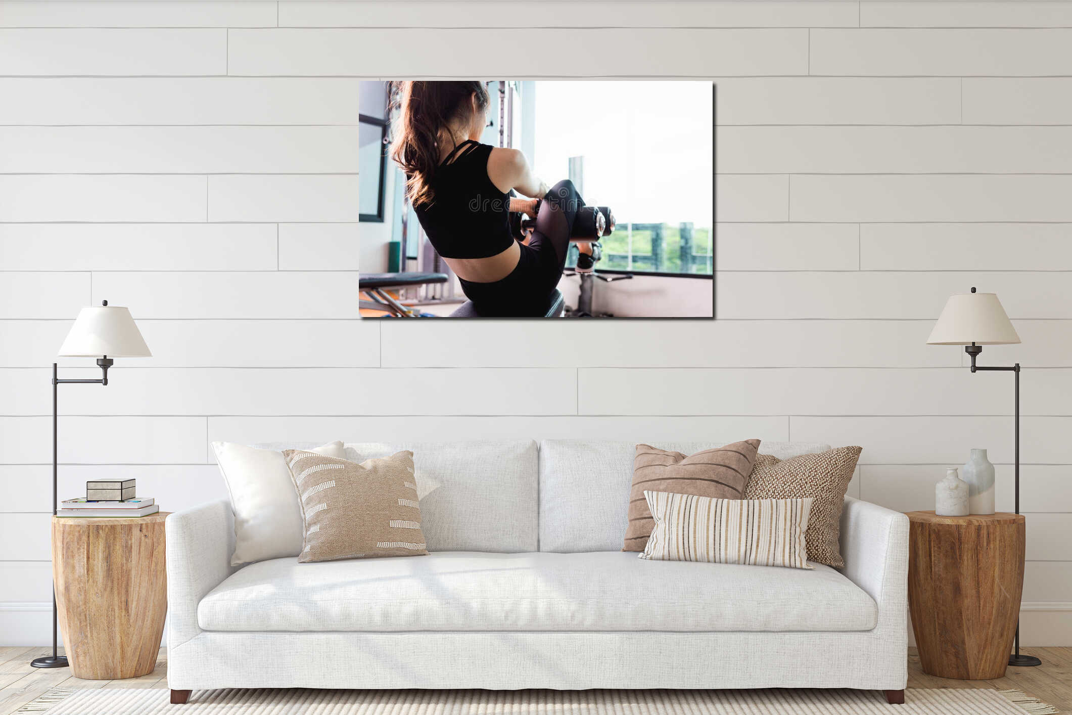 Canvas hanging interior mockup