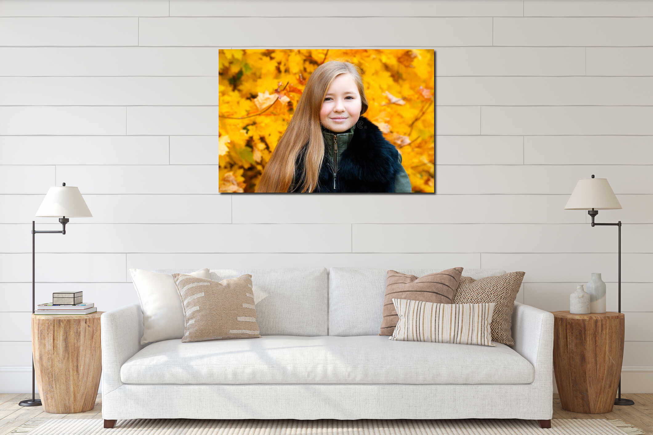Canvas hanging interior mockup