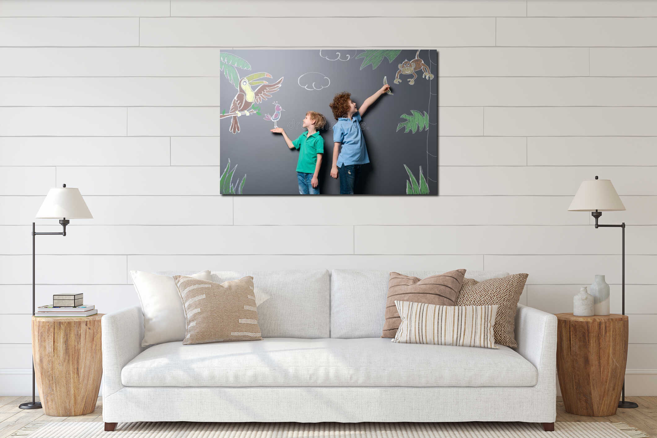 Canvas hanging interior mockup