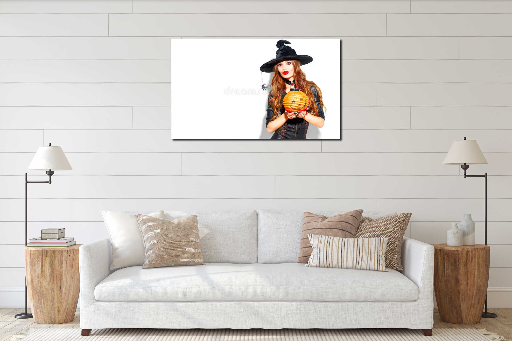 Canvas hanging interior mockup