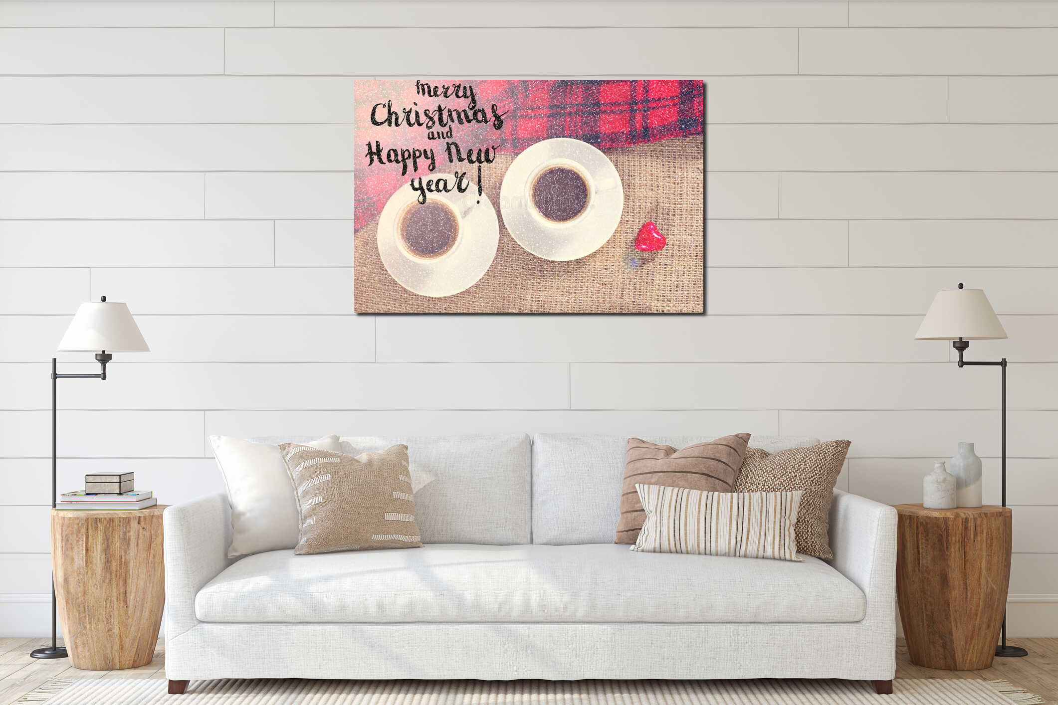 Canvas hanging interior mockup