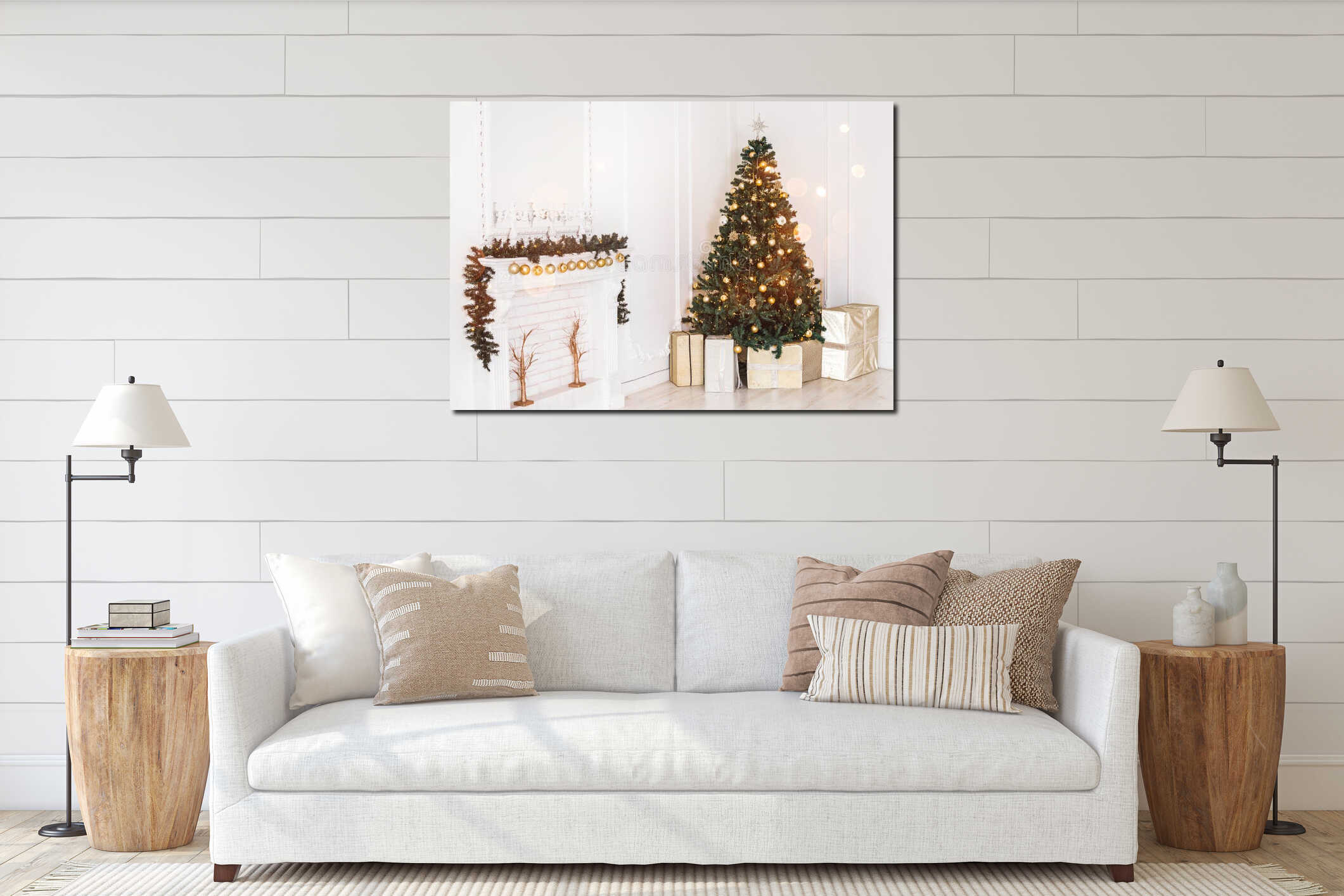 Canvas hanging interior mockup