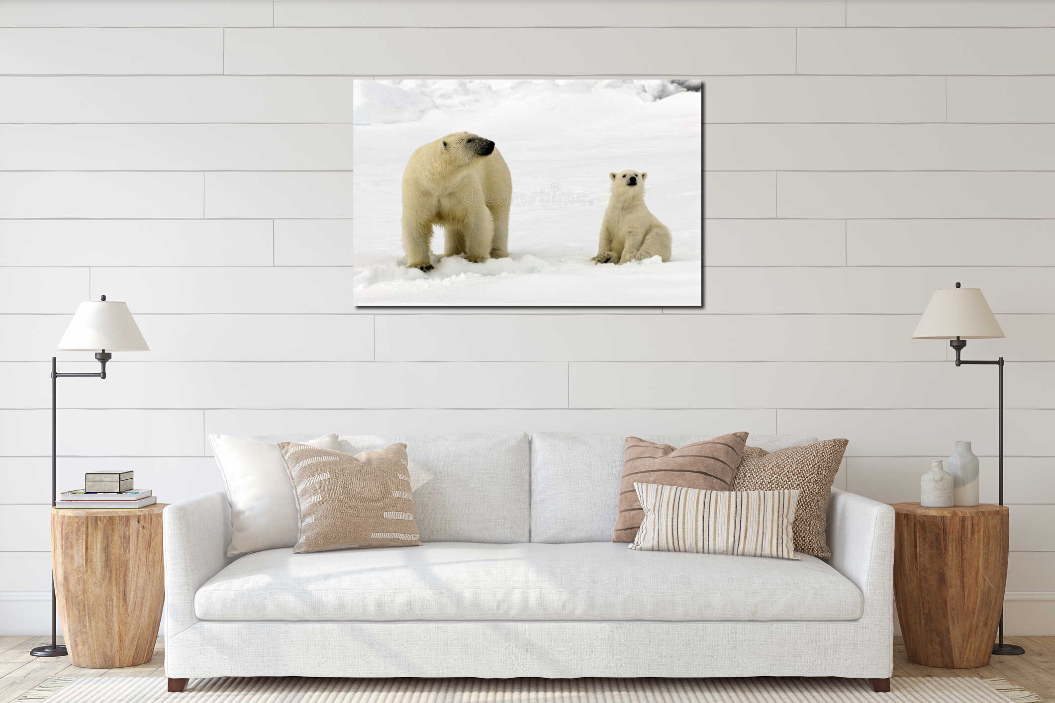 Canvas hanging interior mockup