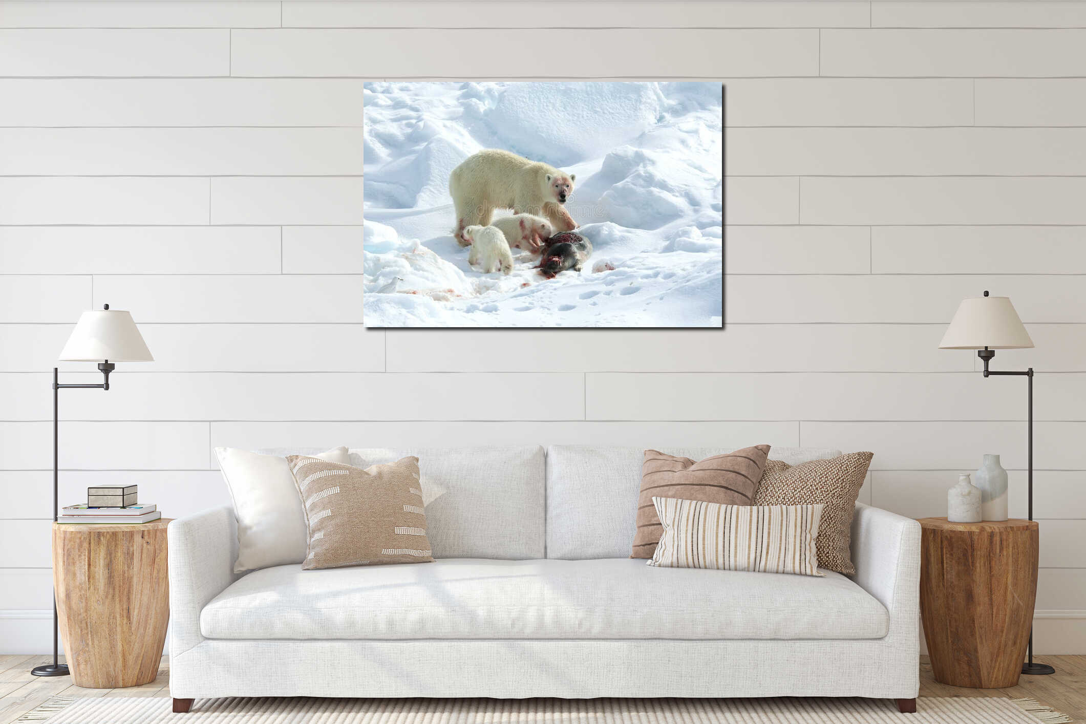 Canvas hanging interior mockup