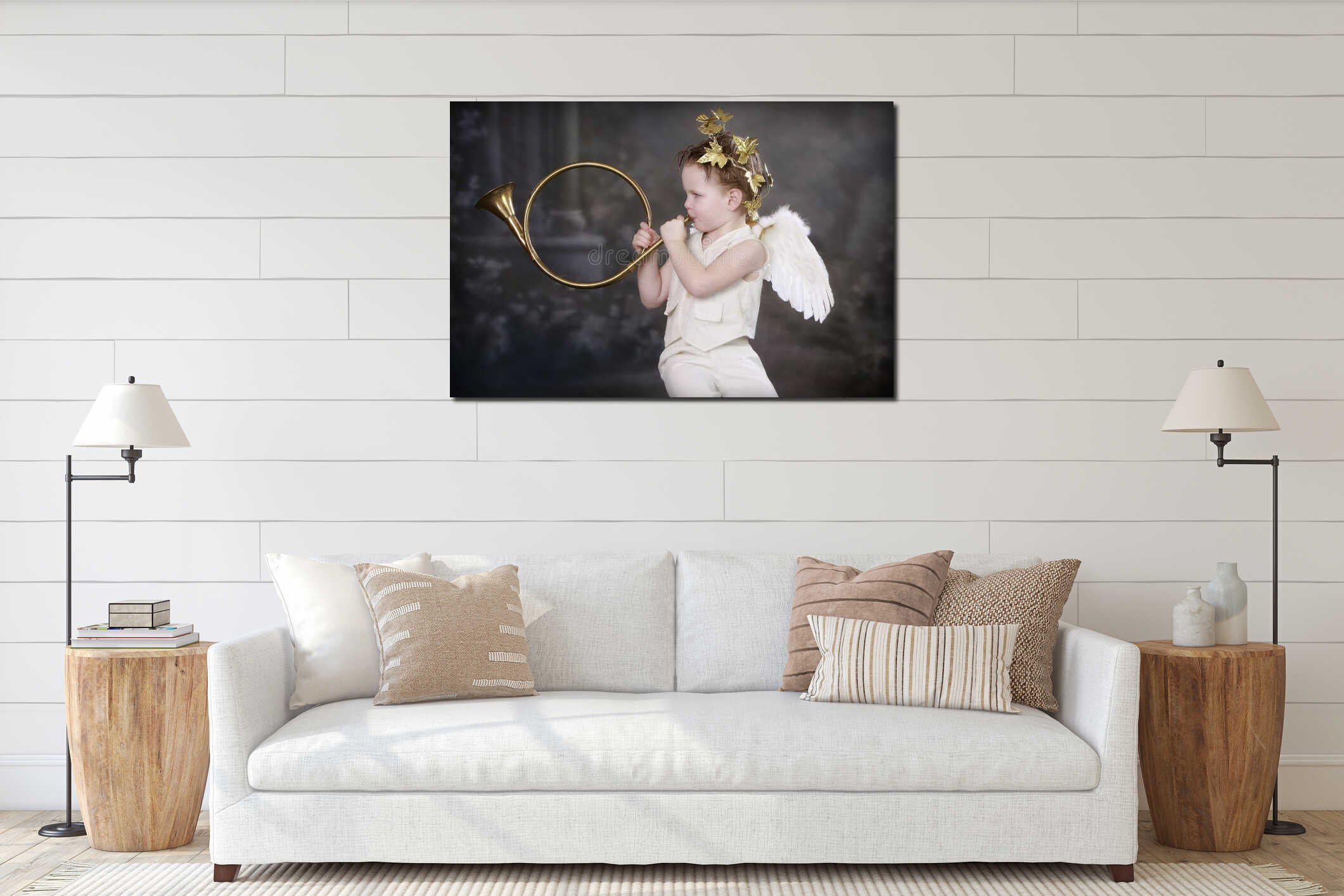 Canvas hanging interior mockup