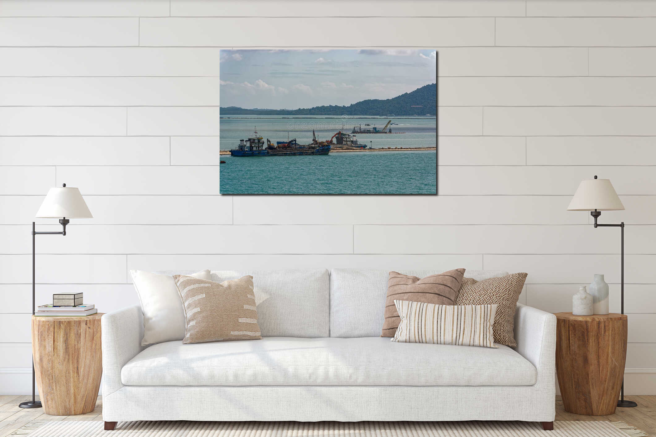 Canvas hanging interior mockup