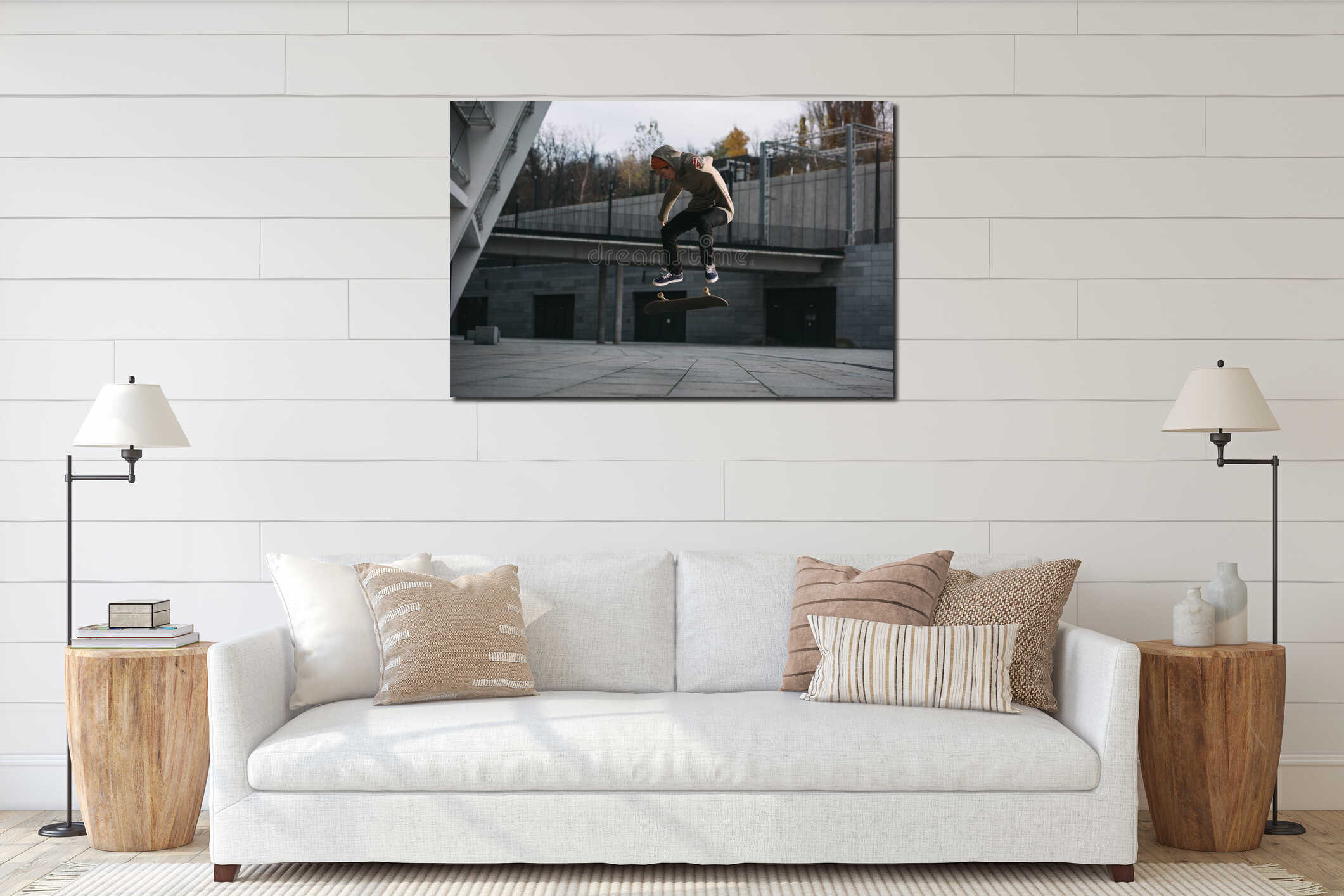 Canvas hanging interior mockup