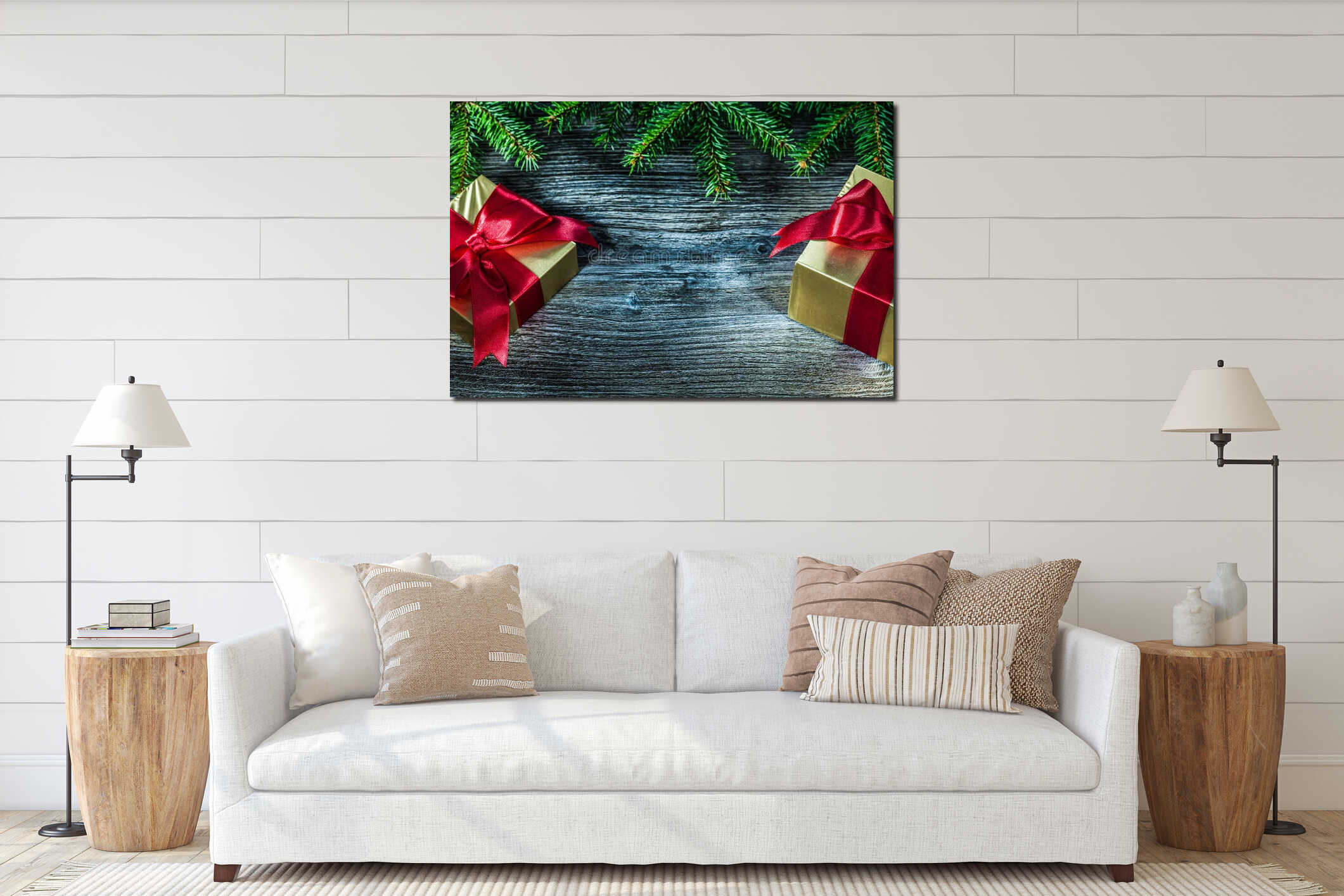 Canvas hanging interior mockup
