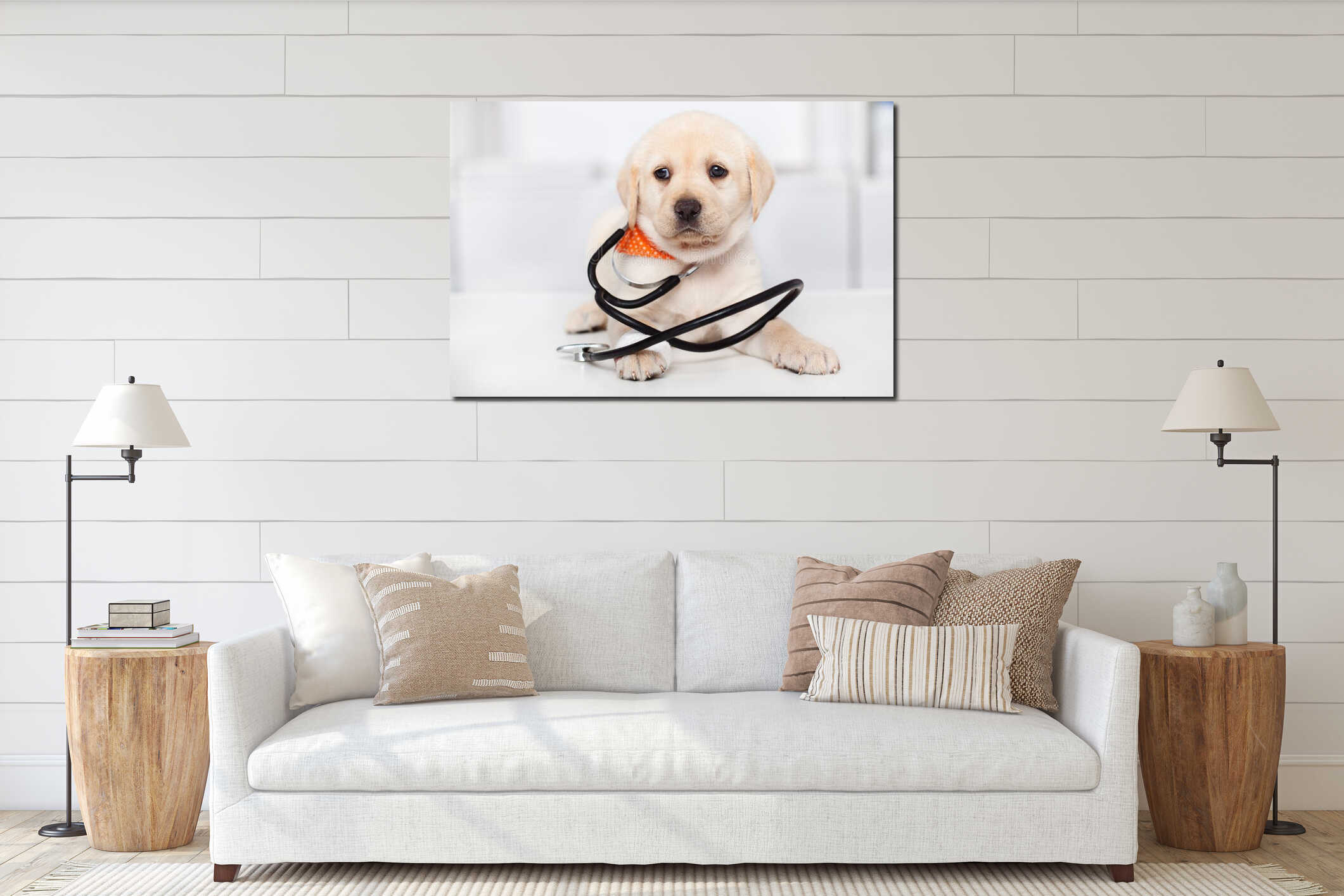 Canvas hanging interior mockup