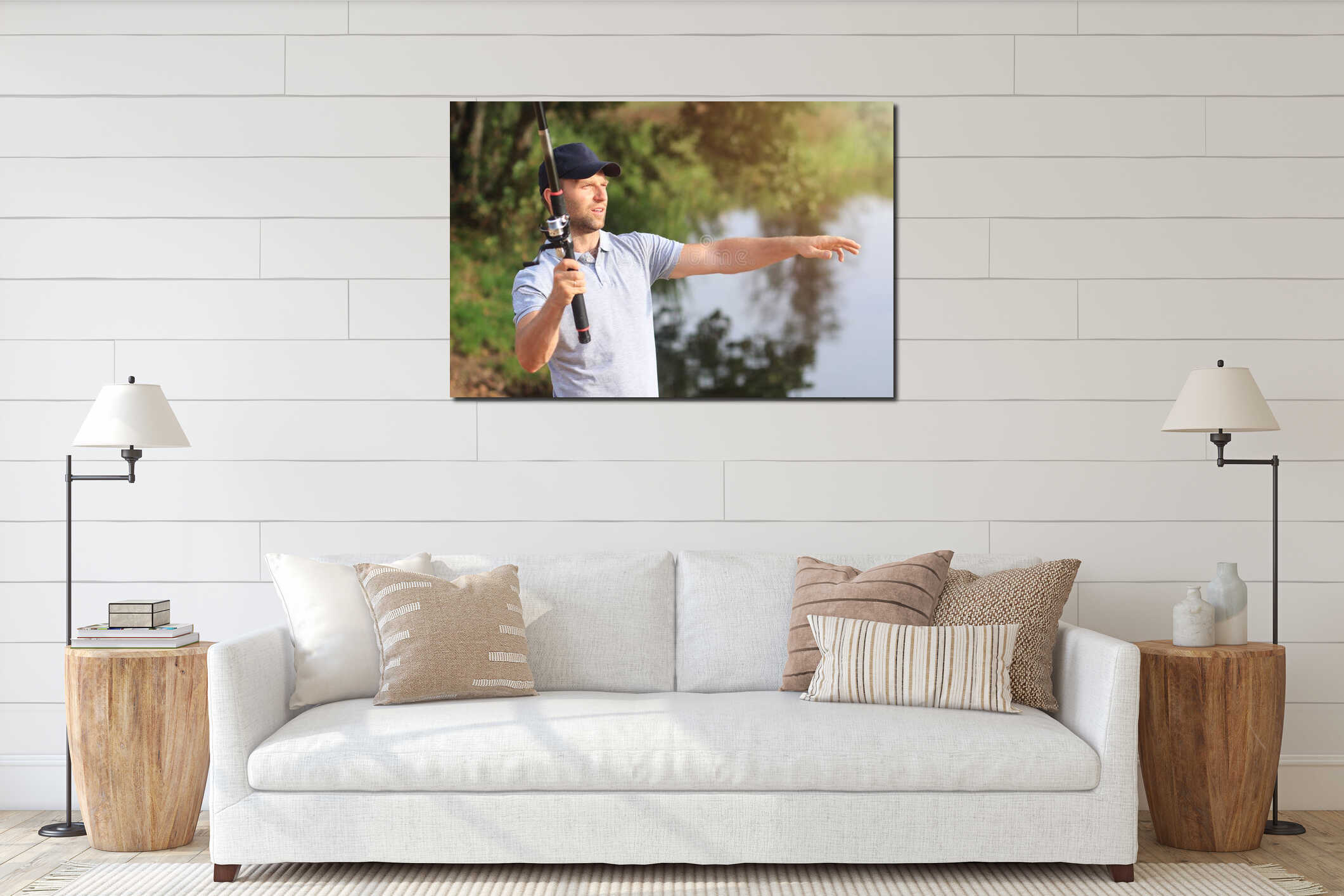 Canvas hanging interior mockup