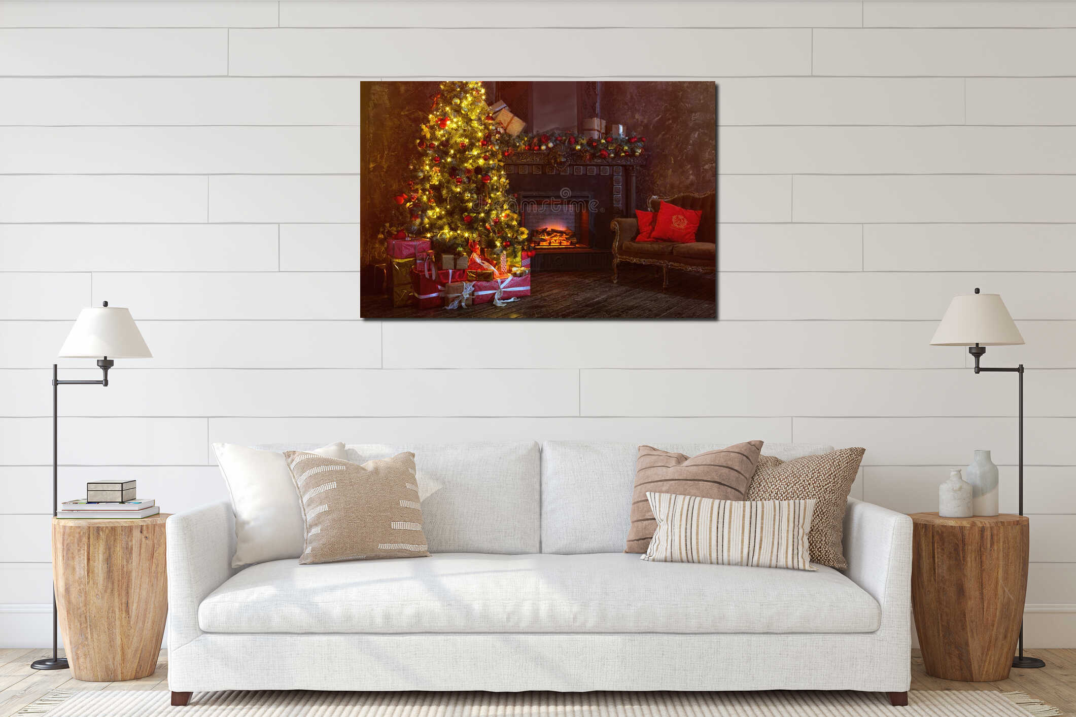 Canvas hanging interior mockup