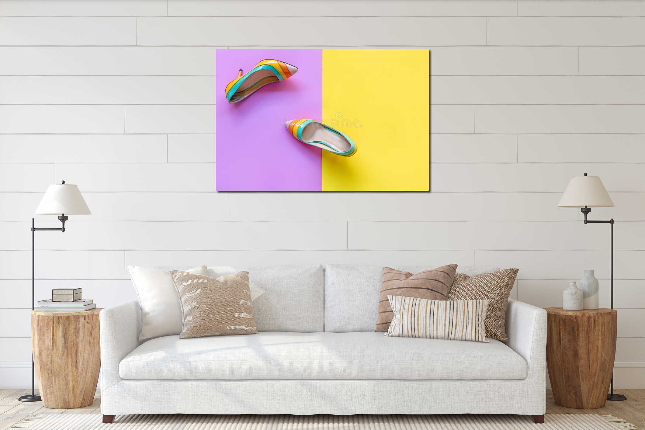 Canvas hanging interior mockup