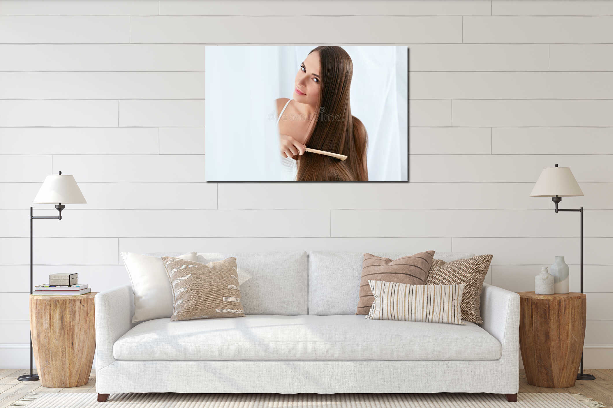 Canvas hanging interior mockup
