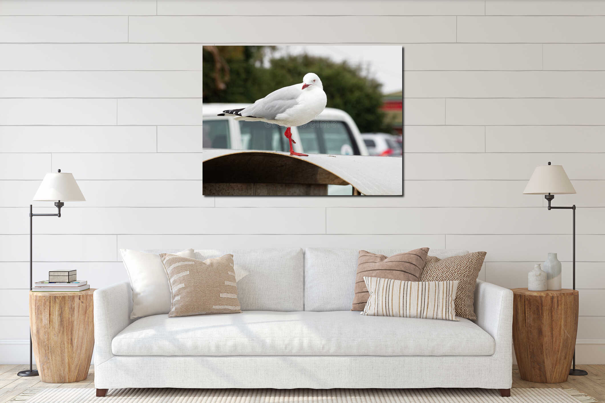 Canvas hanging interior mockup