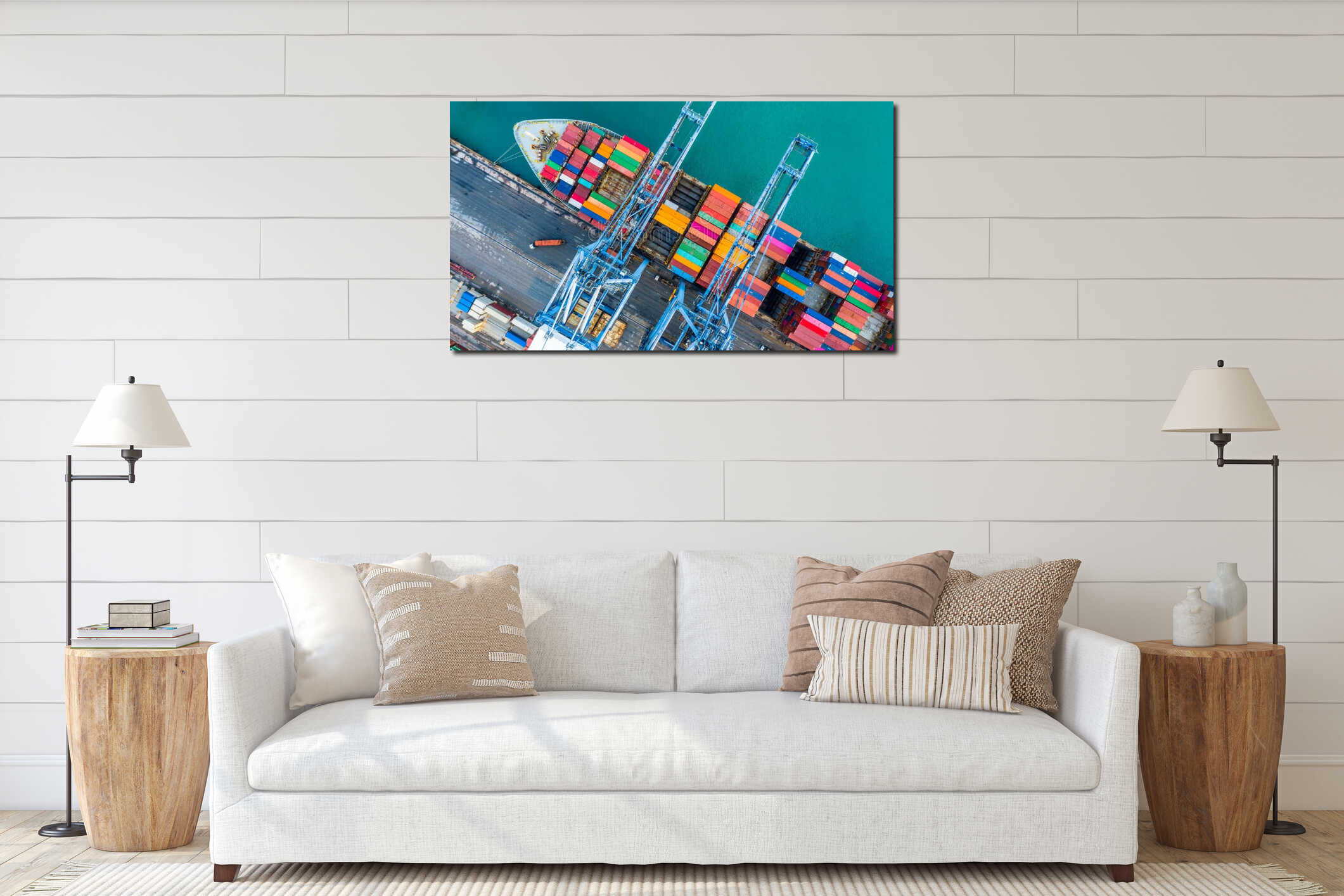 Canvas hanging interior mockup