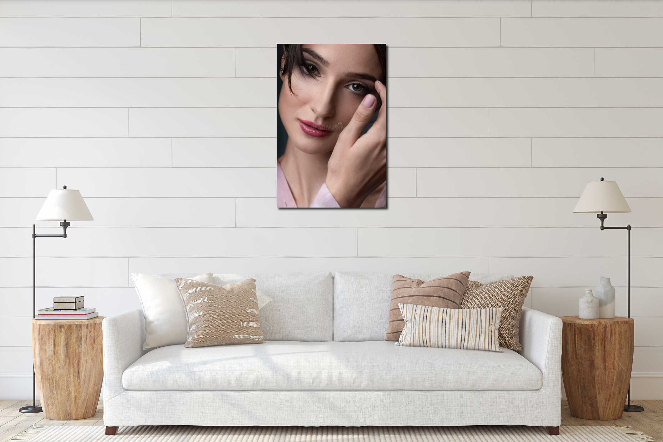 Canvas hanging interior mockup