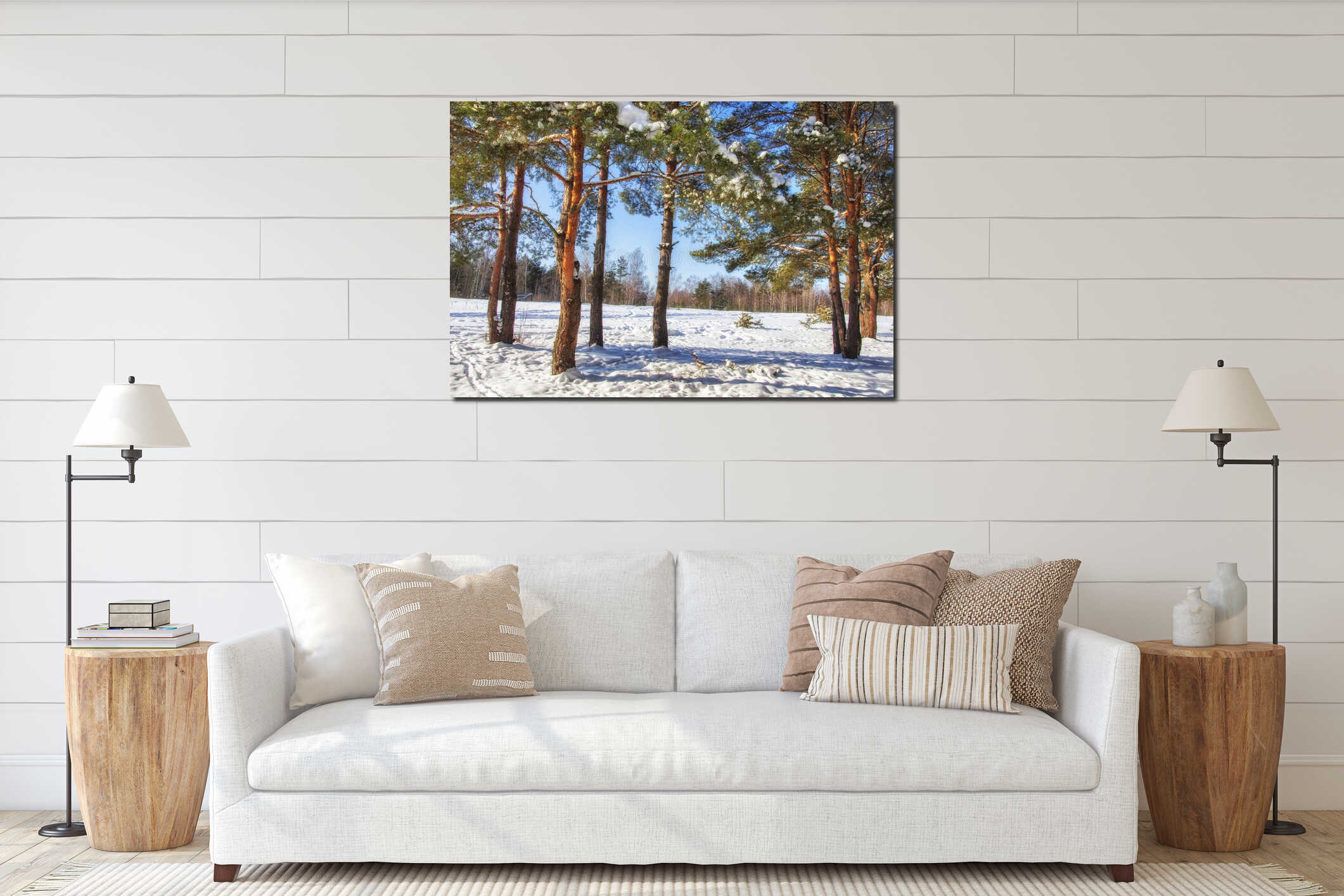 Canvas hanging interior mockup