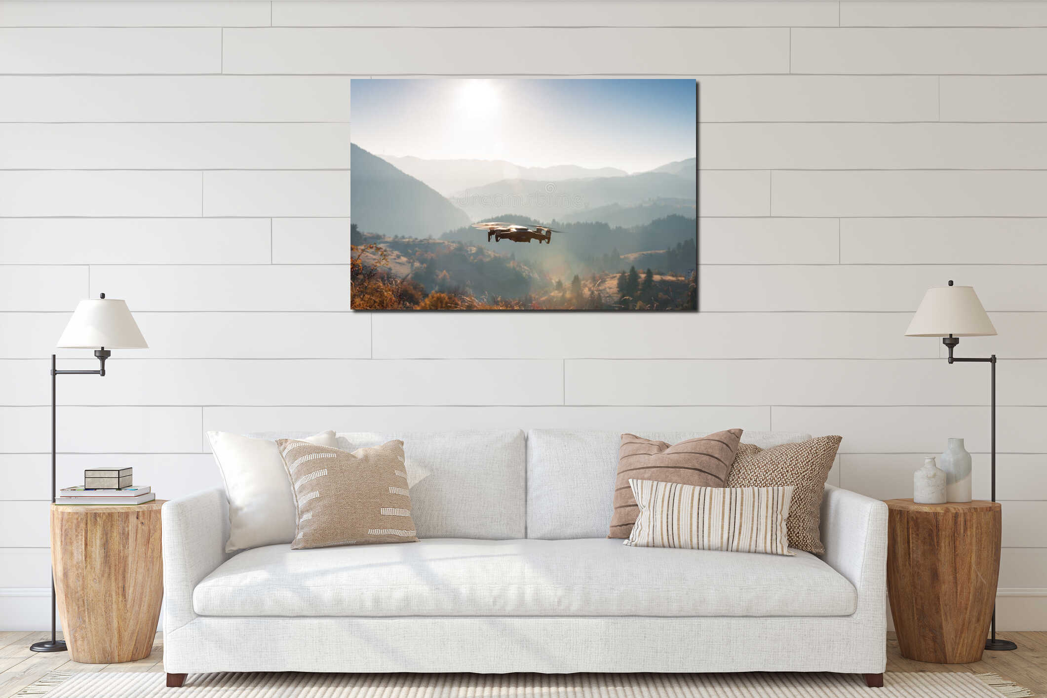 Canvas hanging interior mockup