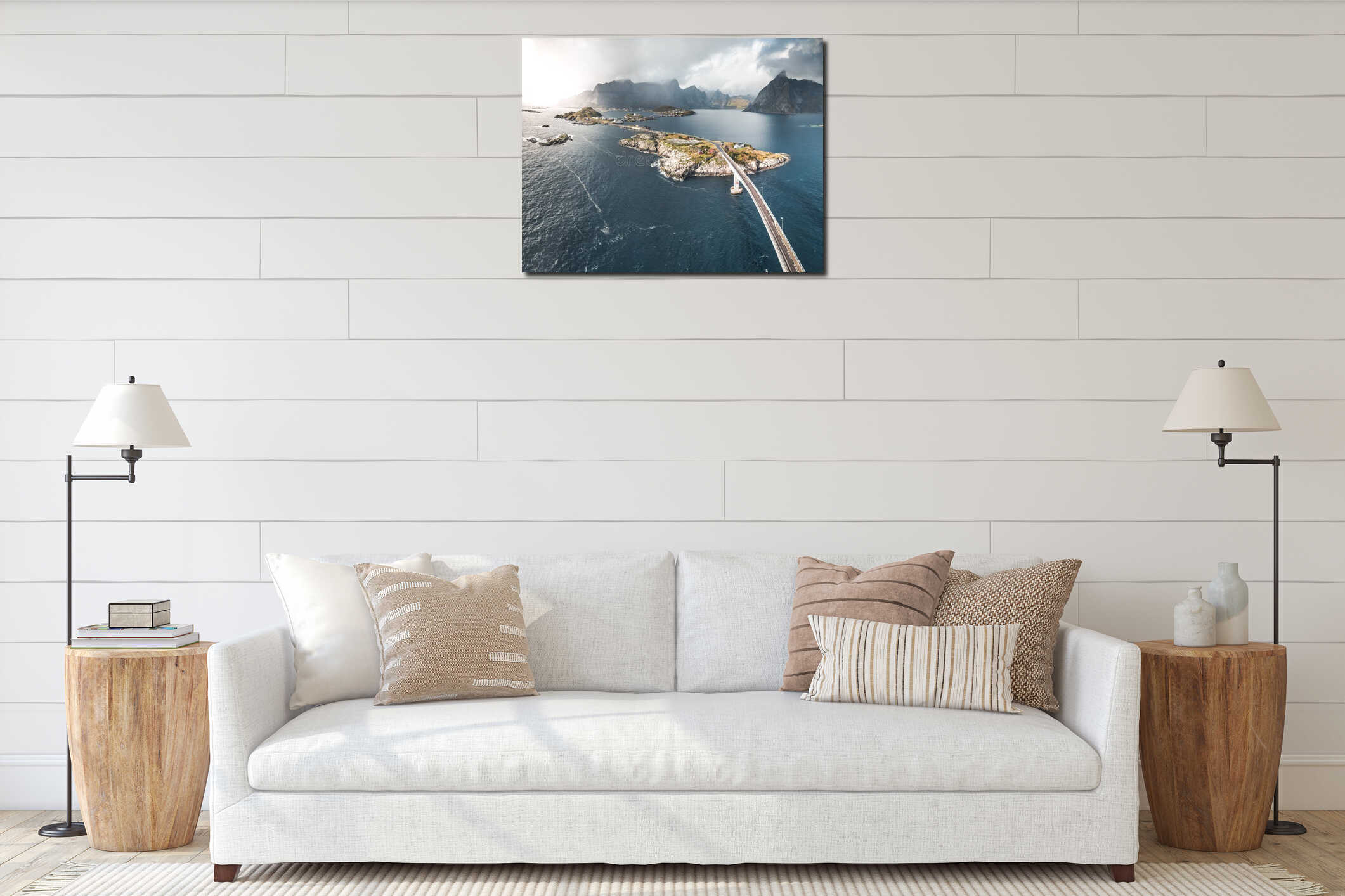 Canvas hanging interior mockup