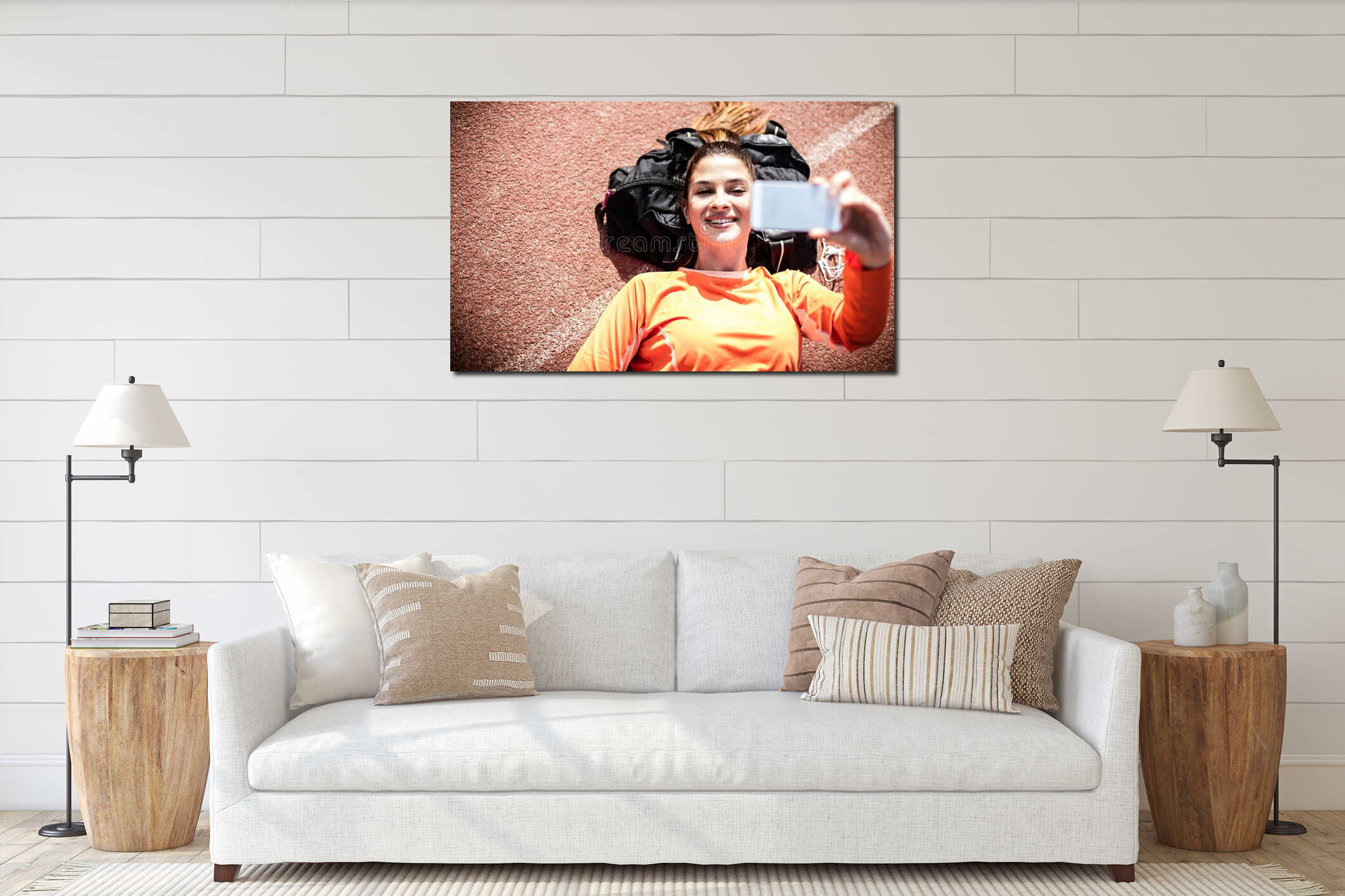 Canvas hanging interior mockup