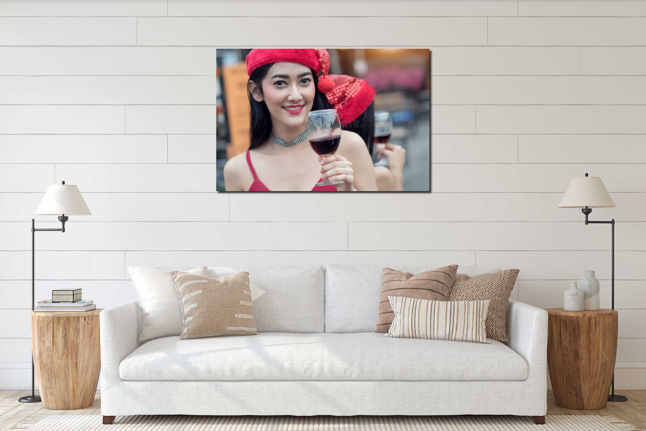 Canvas hanging interior mockup