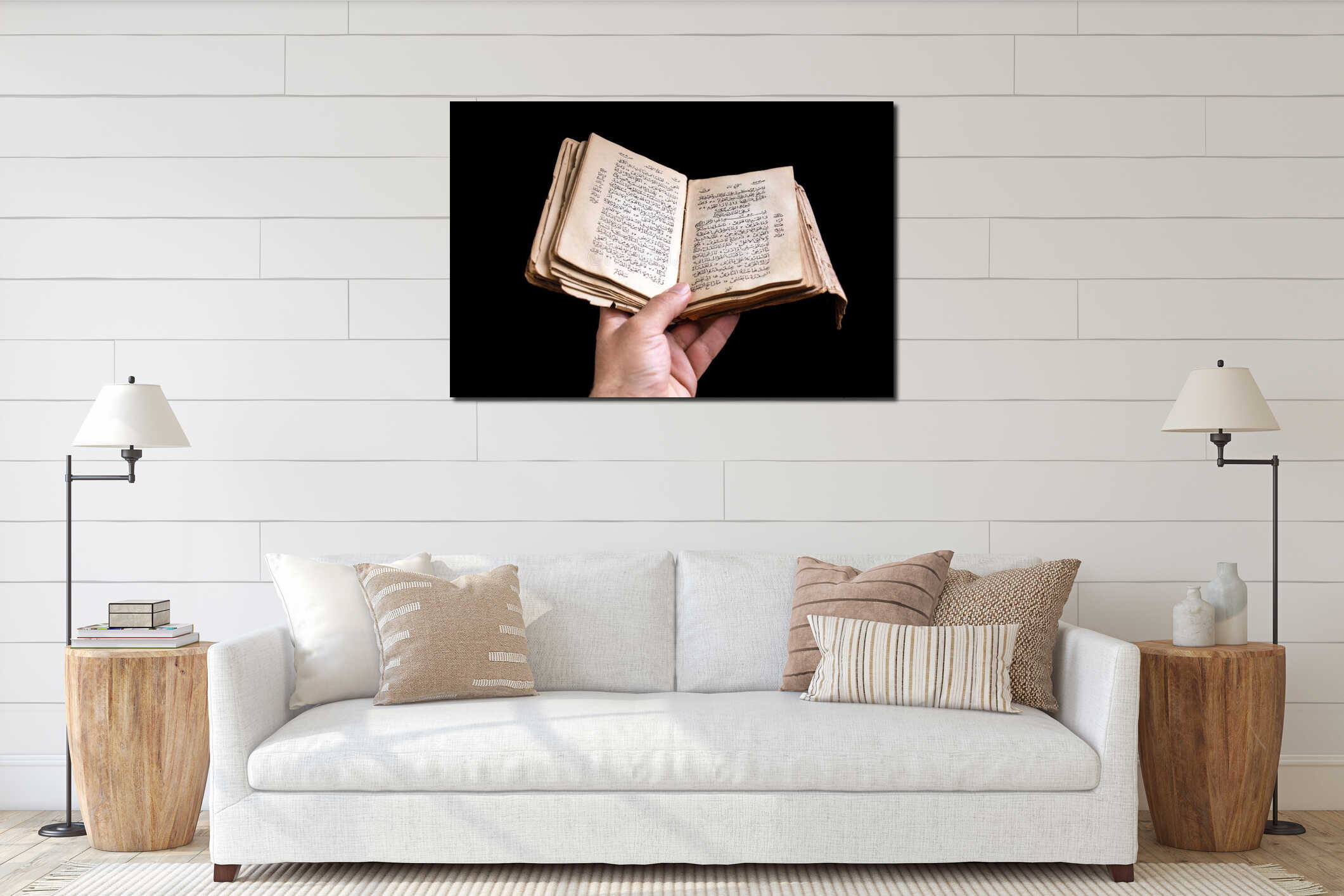 Canvas hanging interior mockup