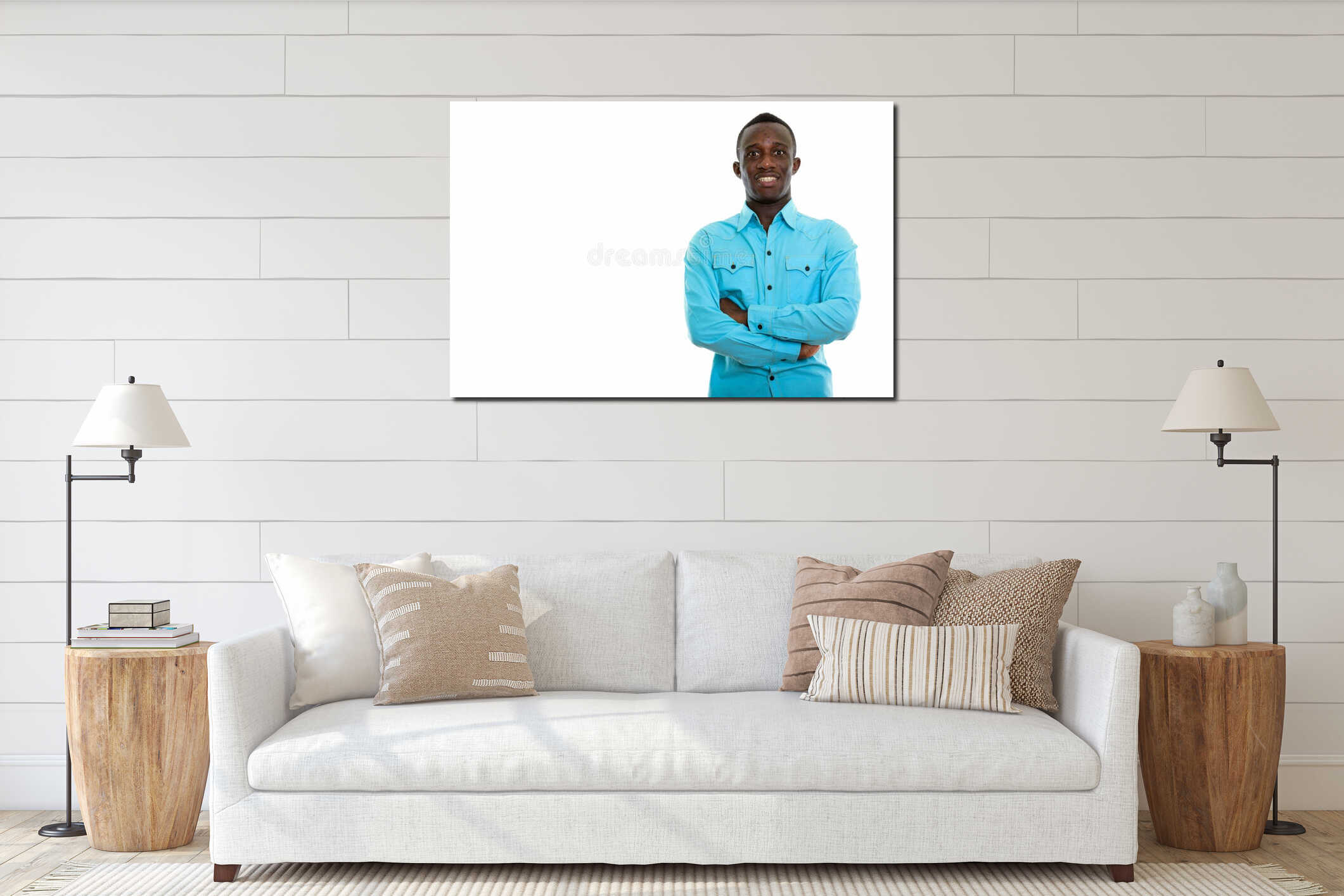 Canvas hanging interior mockup