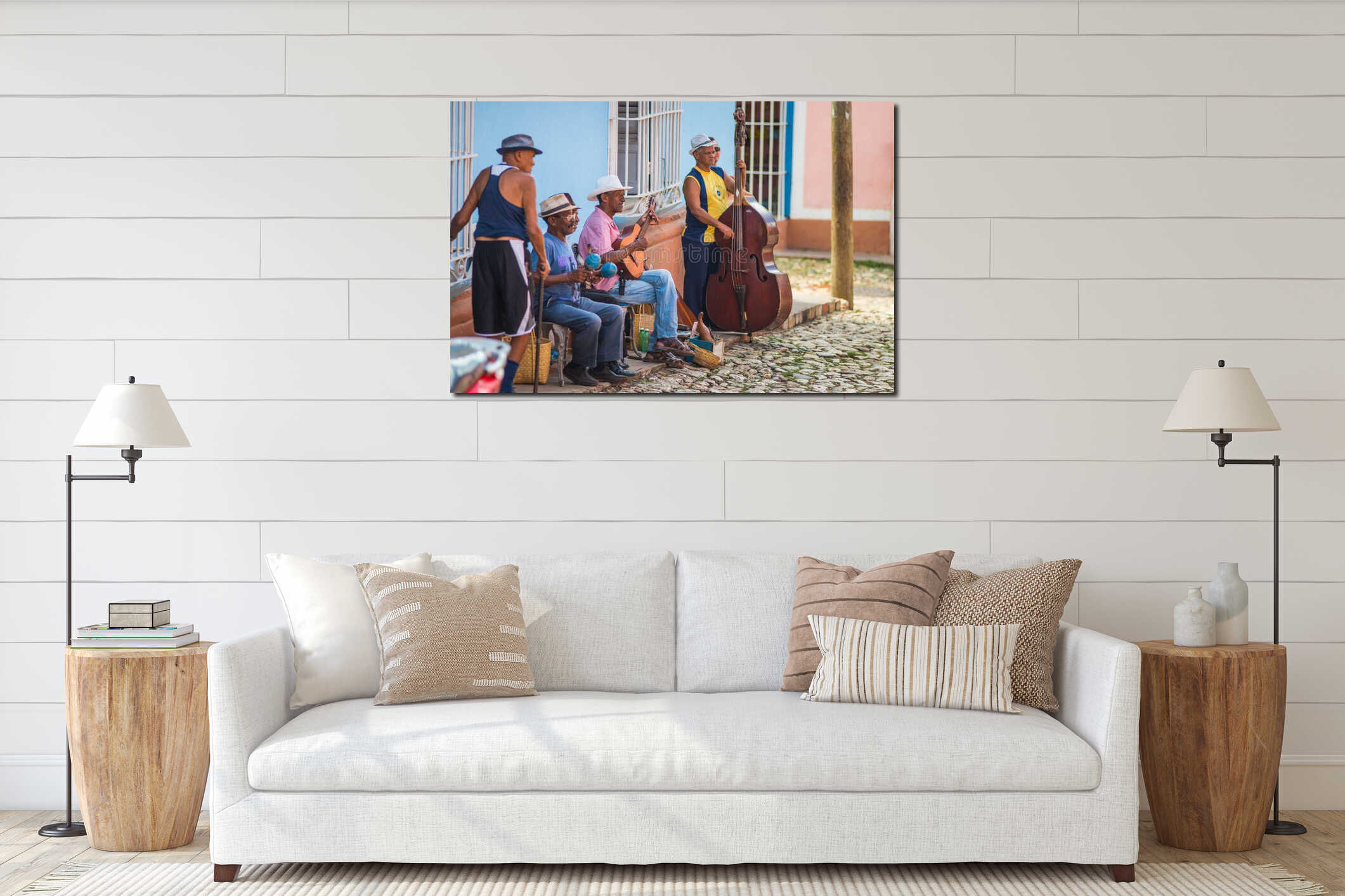 Canvas hanging interior mockup