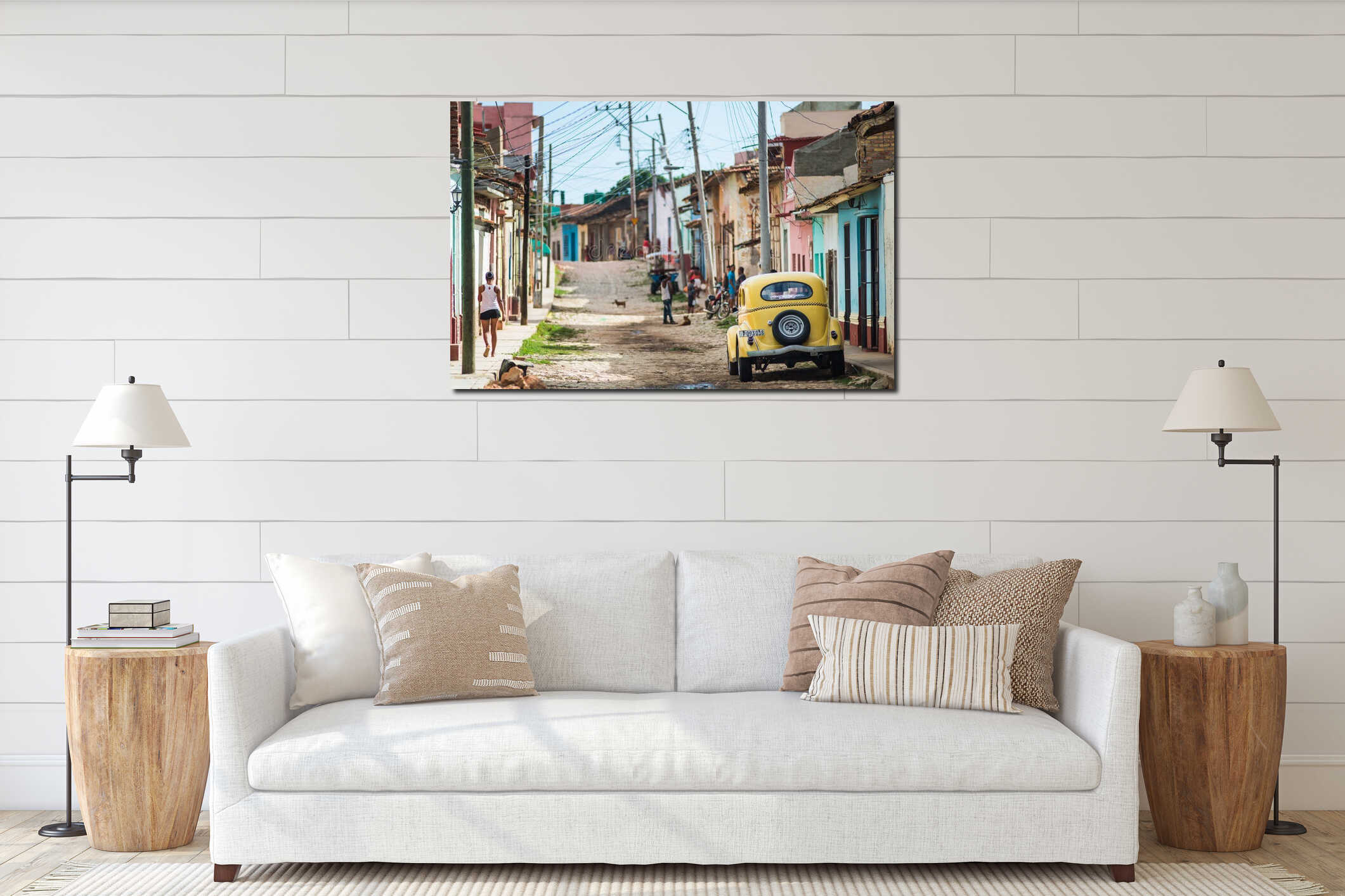 Canvas hanging interior mockup