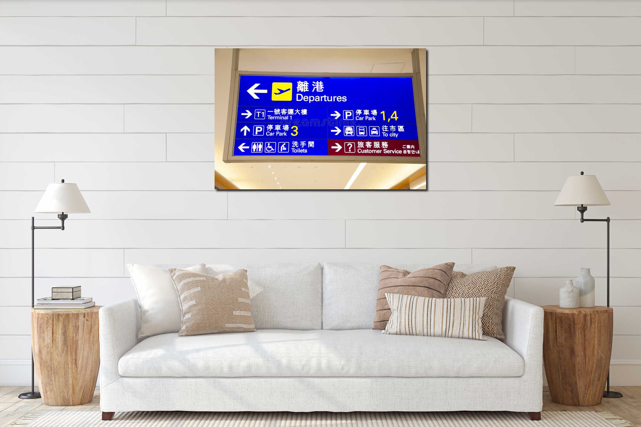 Canvas hanging interior mockup