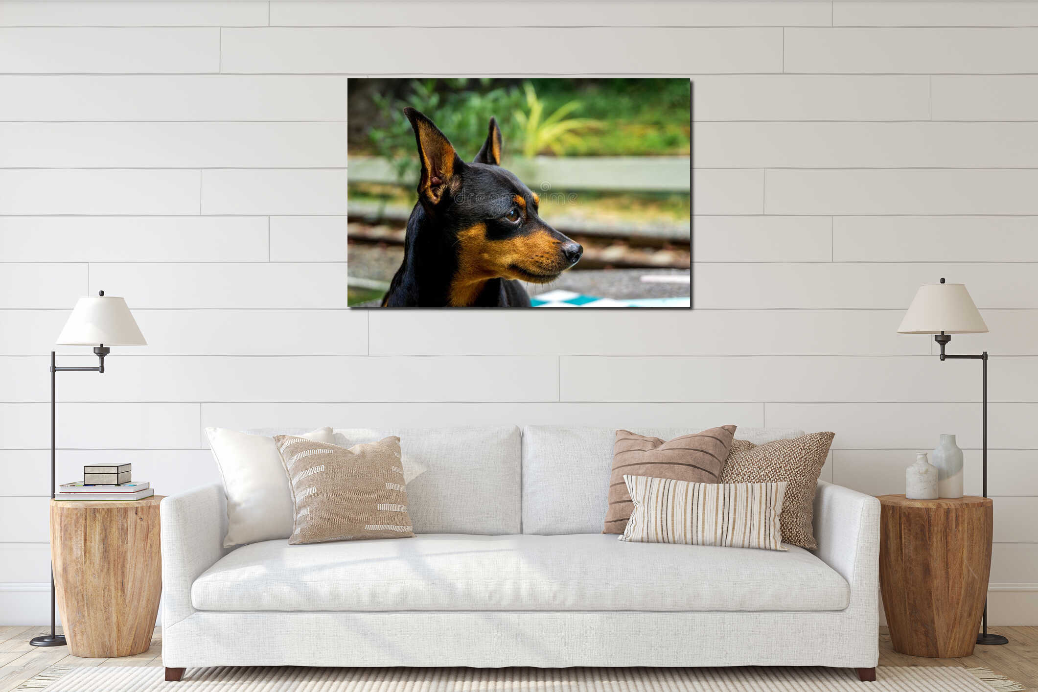 Canvas hanging interior mockup