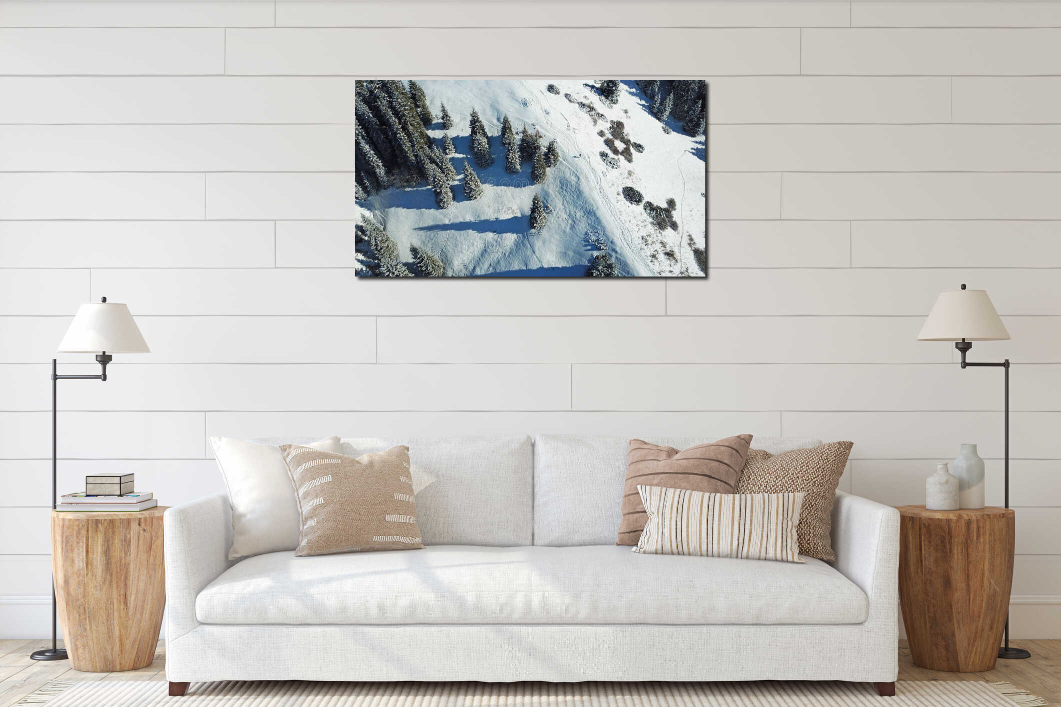 Canvas hanging interior mockup