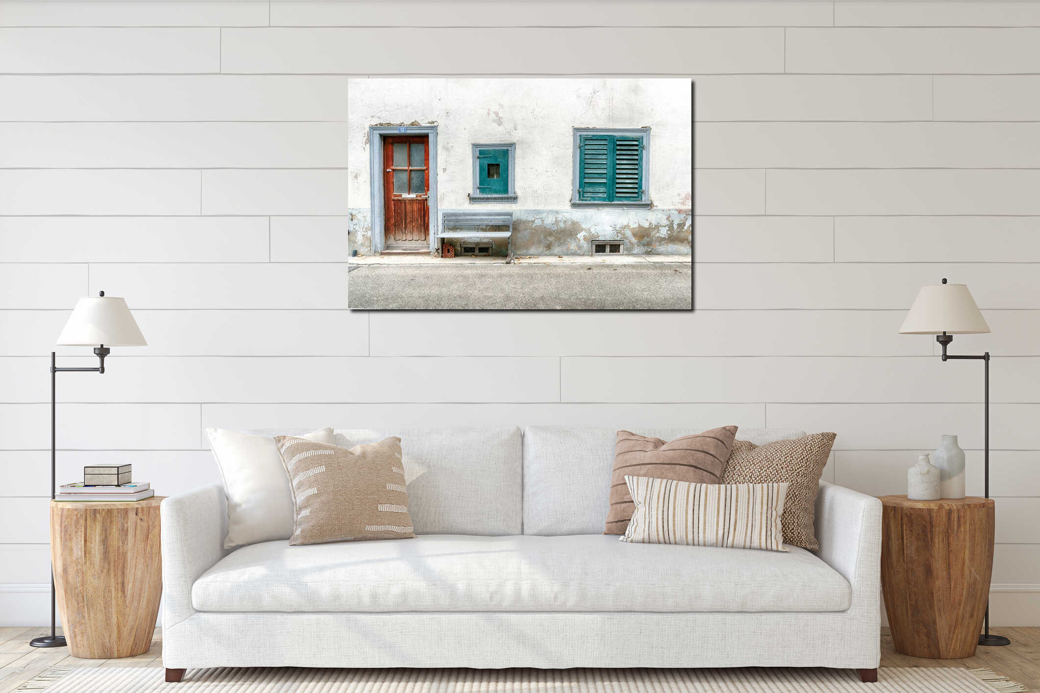 Canvas hanging interior mockup