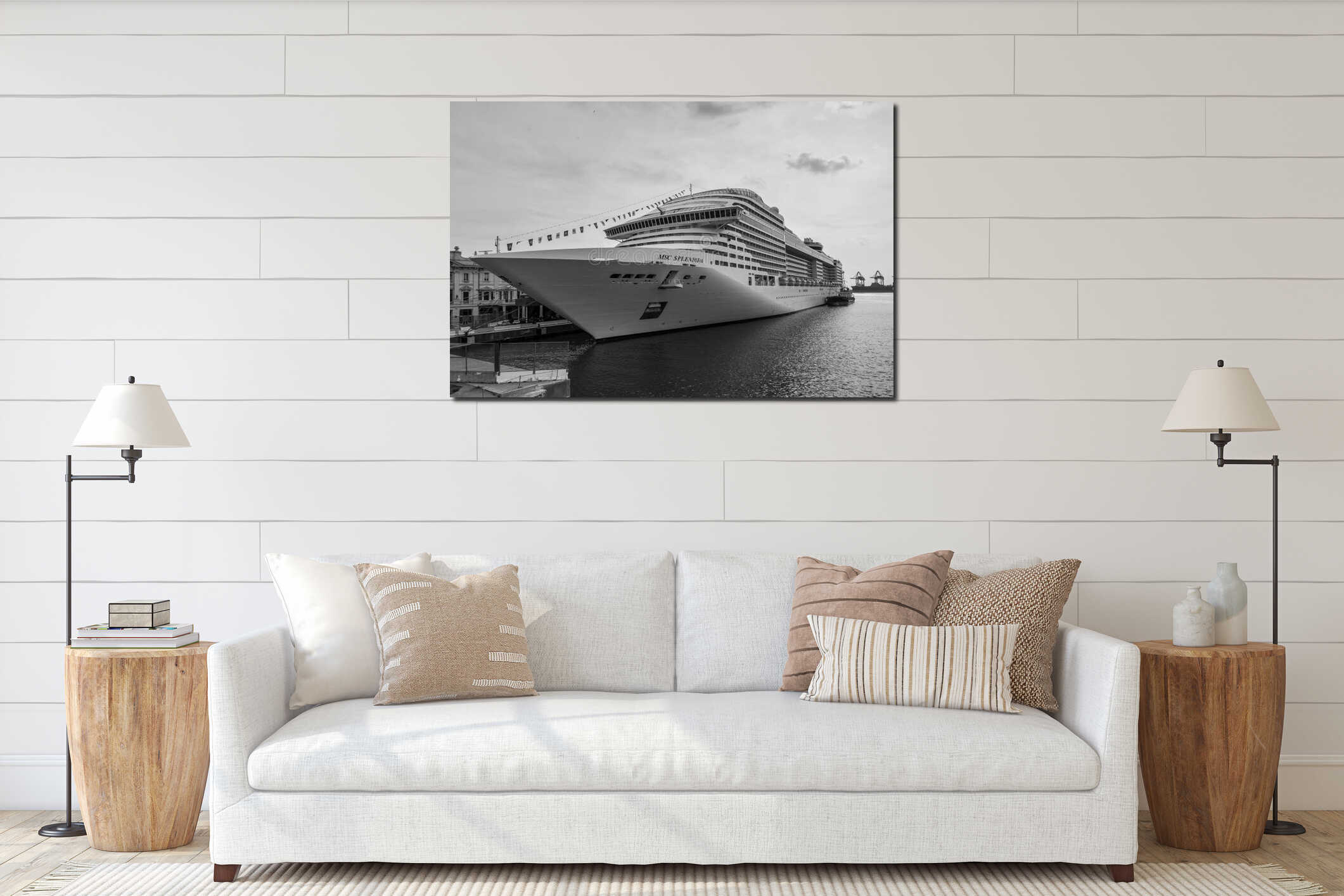 Canvas hanging interior mockup