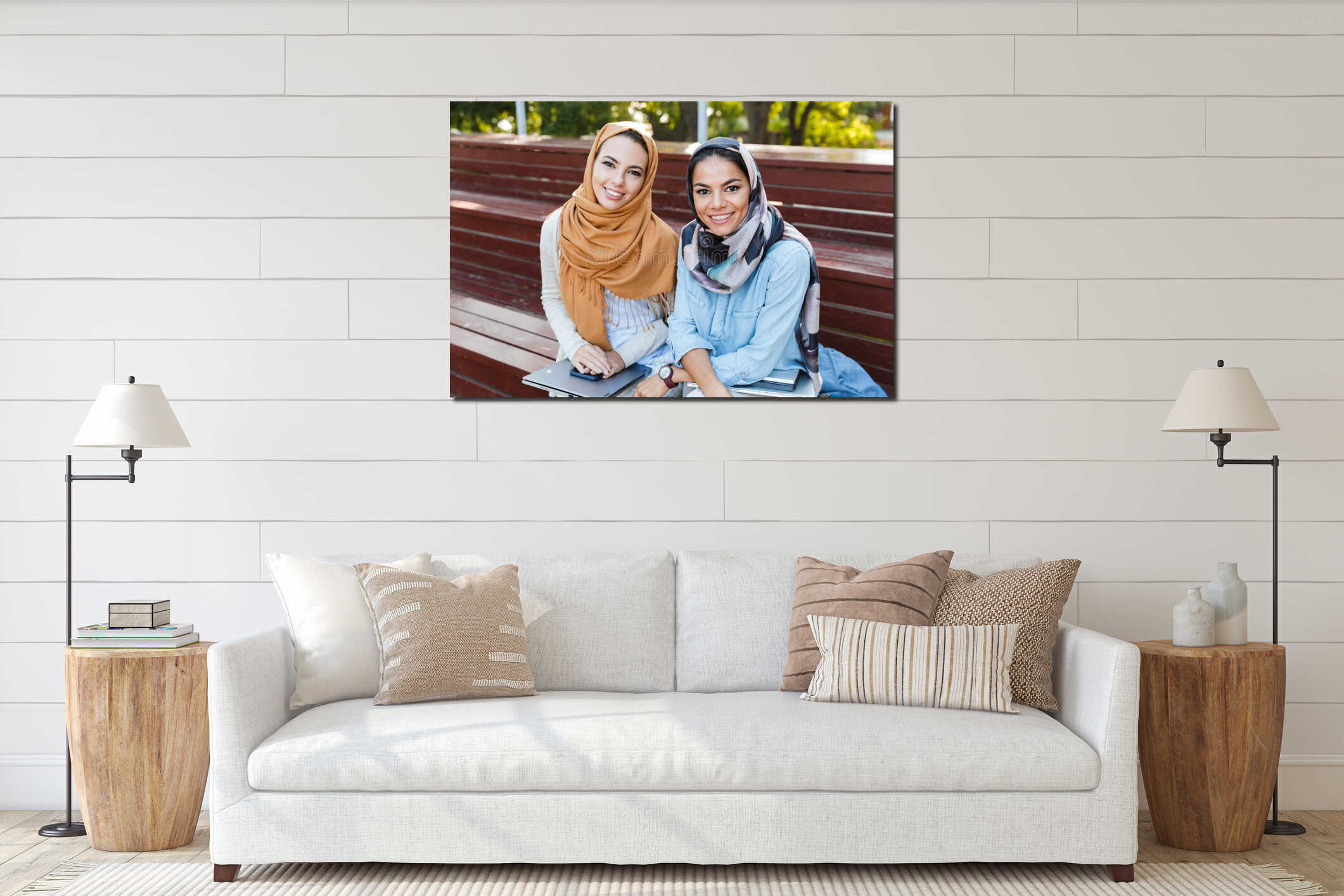 Canvas hanging interior mockup