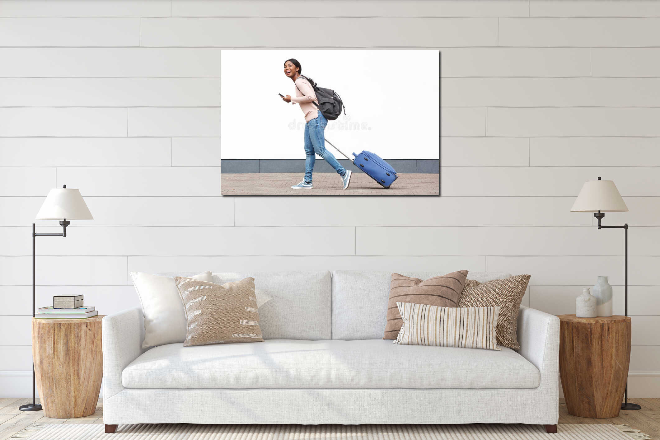 Canvas hanging interior mockup