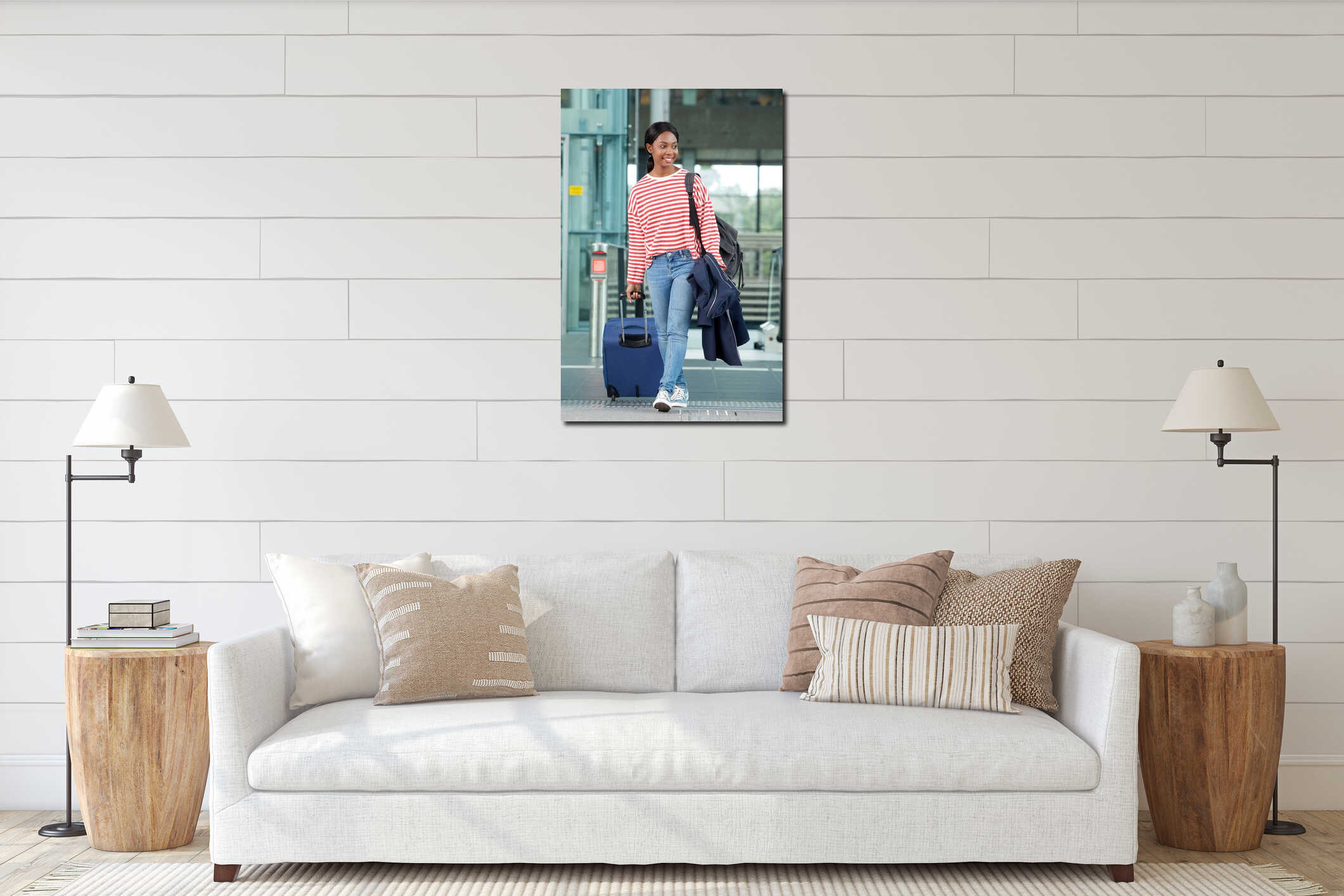 Canvas hanging interior mockup